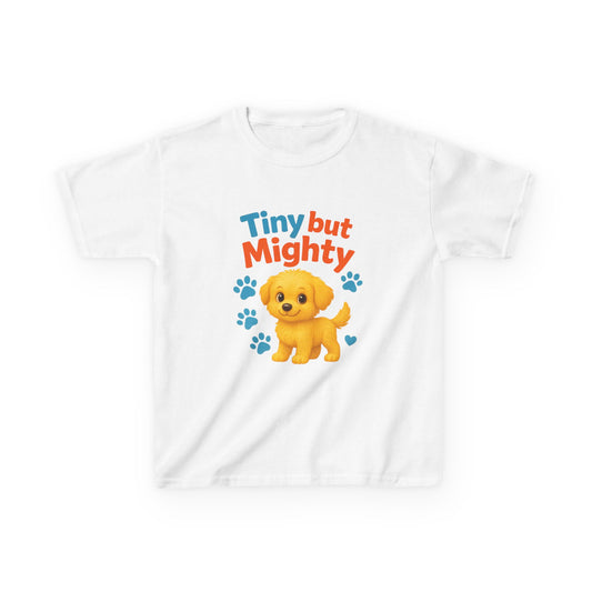 Tiny but Mighty Kids Tee - Adorable Child's Cotton T-Shirt, Perfect for Birthdays, Playdates, Pet Lovers, Everyday Wear, Summer Fun