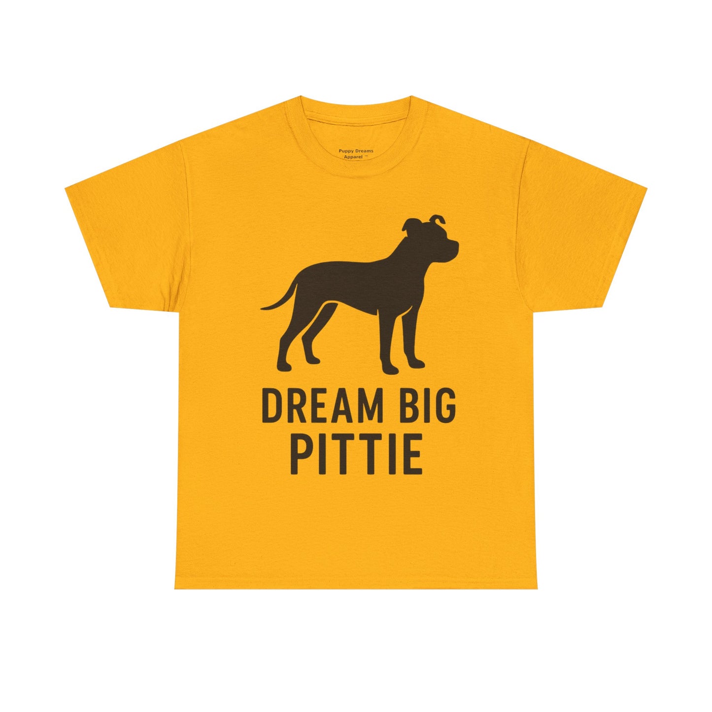 Unisex Heavy Cotton Tee with 'Dream Big Pittie' Design, Pet Lover Shirt, Gifts for Dog Owners, Animal Rescue Apparel, Dog Mom Gift