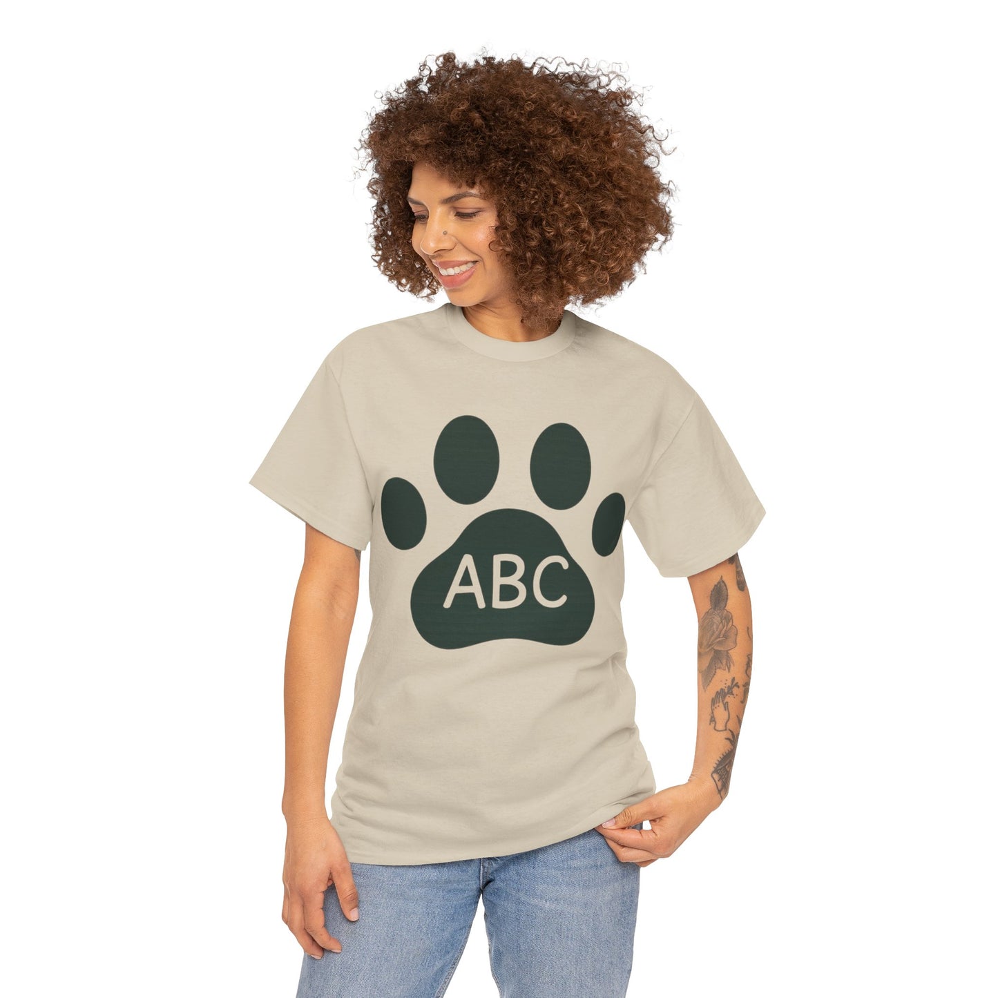 Customizable Pet Paw Print Tee, Cute Pet Lover Shirt, Unisex Cotton T-Shirt, Gift for Dog Owners, Animal Lover Apparel