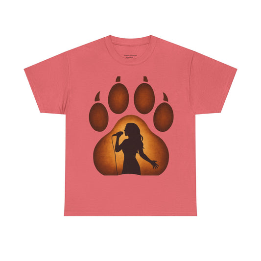 Unisex Cotton T-Shirt with Bear Paw Design - Ideal for Nature Lovers, Gift for Music Fans, Casual Wear, Eco-Friendly Apparel