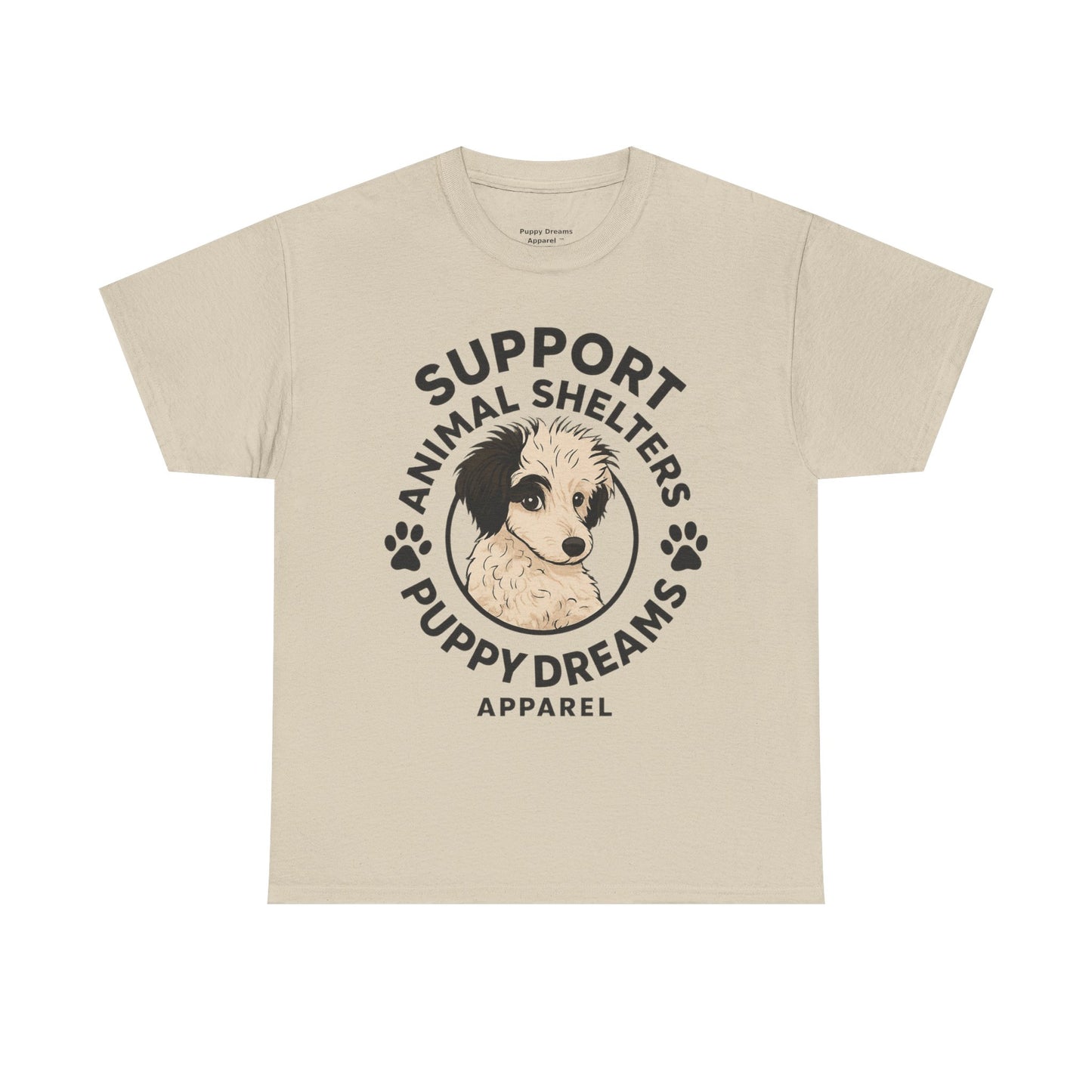 Unisex Cotton Animal Shelter Support Tee, Dog Lover Gift, Pet Adoption Awareness Shirt, Comfy Casual Wear, Puppy Dreams Apparel