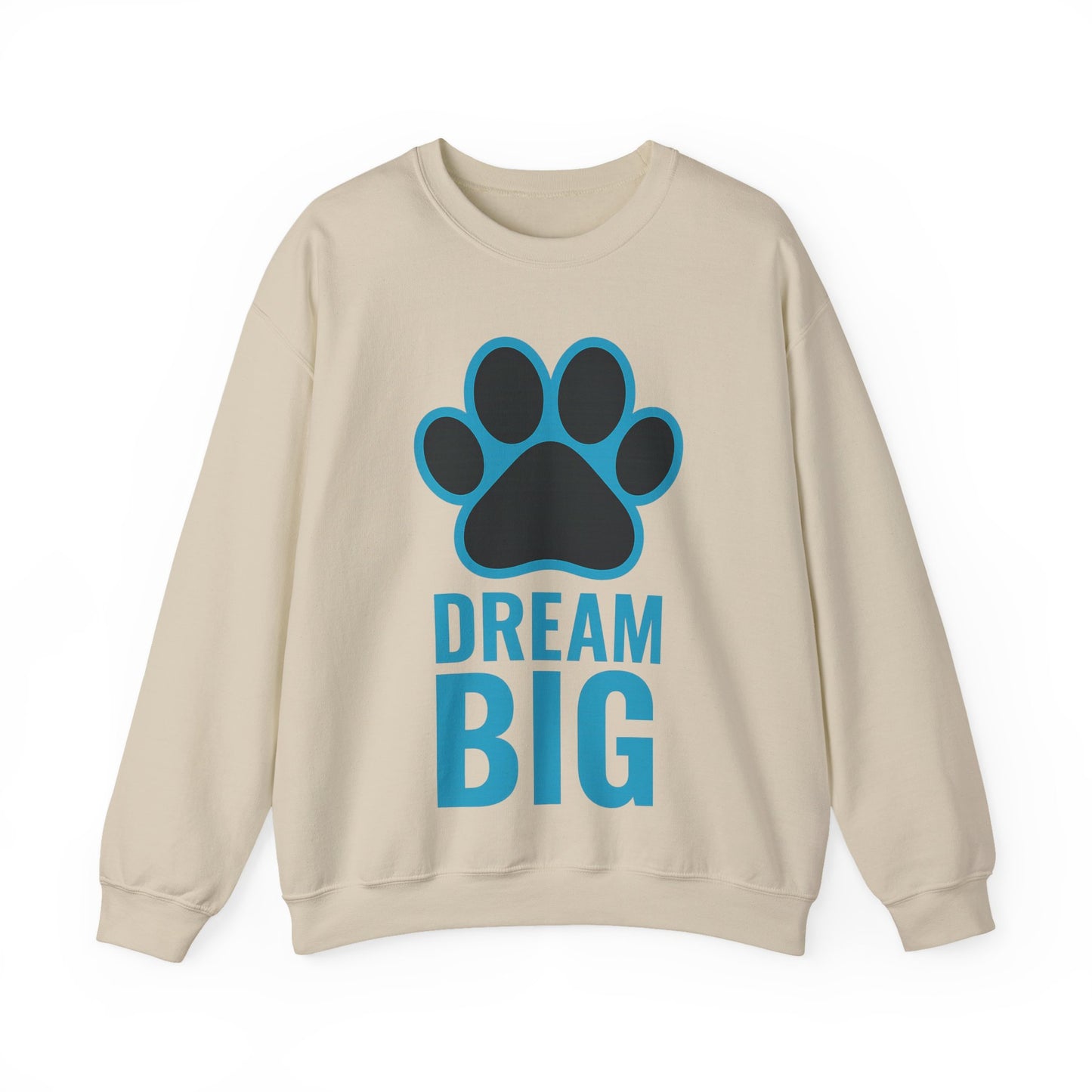 Dream Big Pet-Themed Unisex Crewneck Sweatshirt, Cozy Gift for Animal Lovers, Casual Wear, Dog Mom Gift, Birthday Gift, Comfortable Apparel