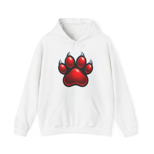 Red Paw Print Unisex Hoodie | Cozy Animal Lover Hoodie | Cute Gift for Pet Owners, Casual Wear, Animal Rescue Fundraiser, Everyday Comfort