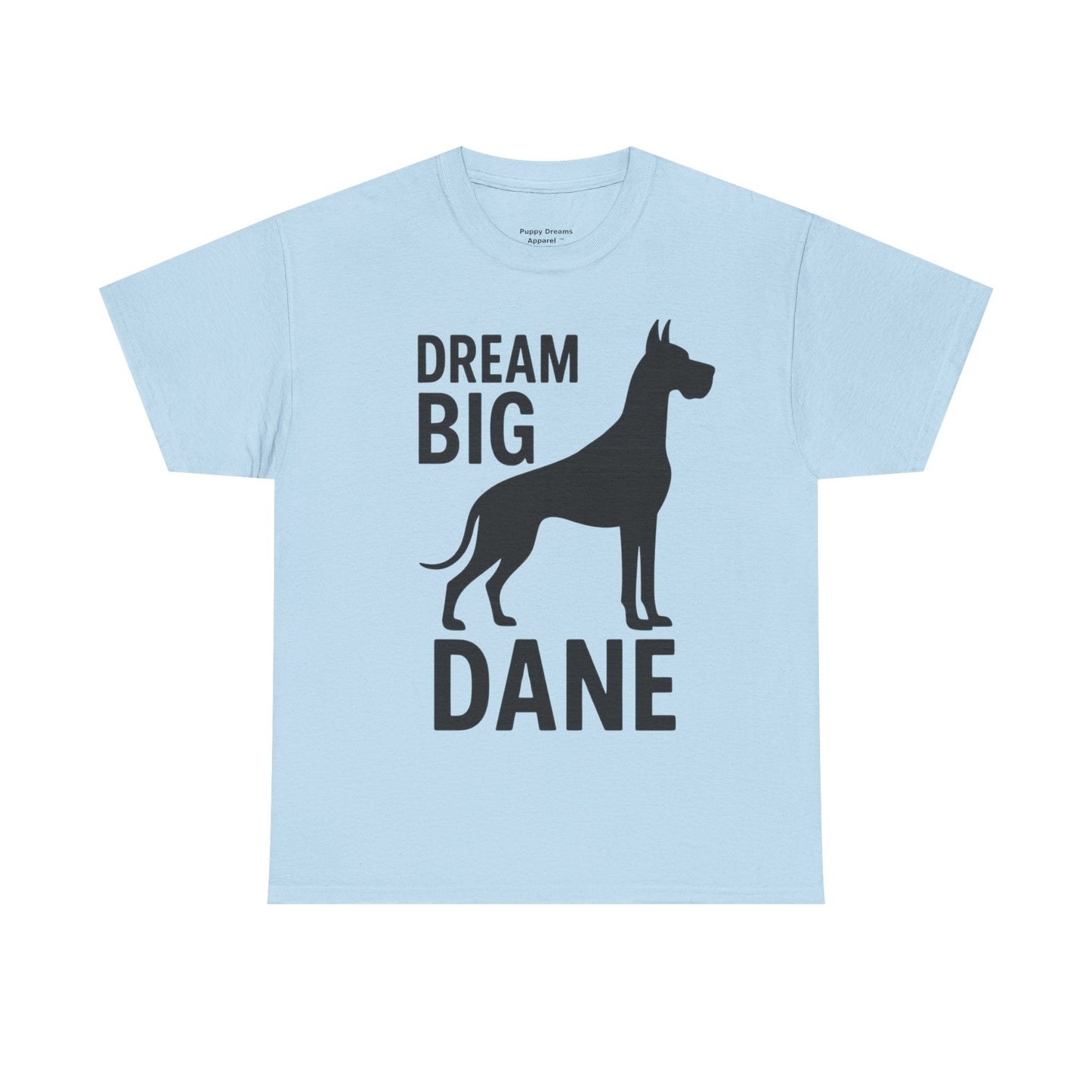 Dream Big Dane Unisex Heavy Cotton Tee, Great Dane Dog Lover Shirt, Pet Gift, Casual Wear, Dog Owner Tee, Animal Lover Apparel