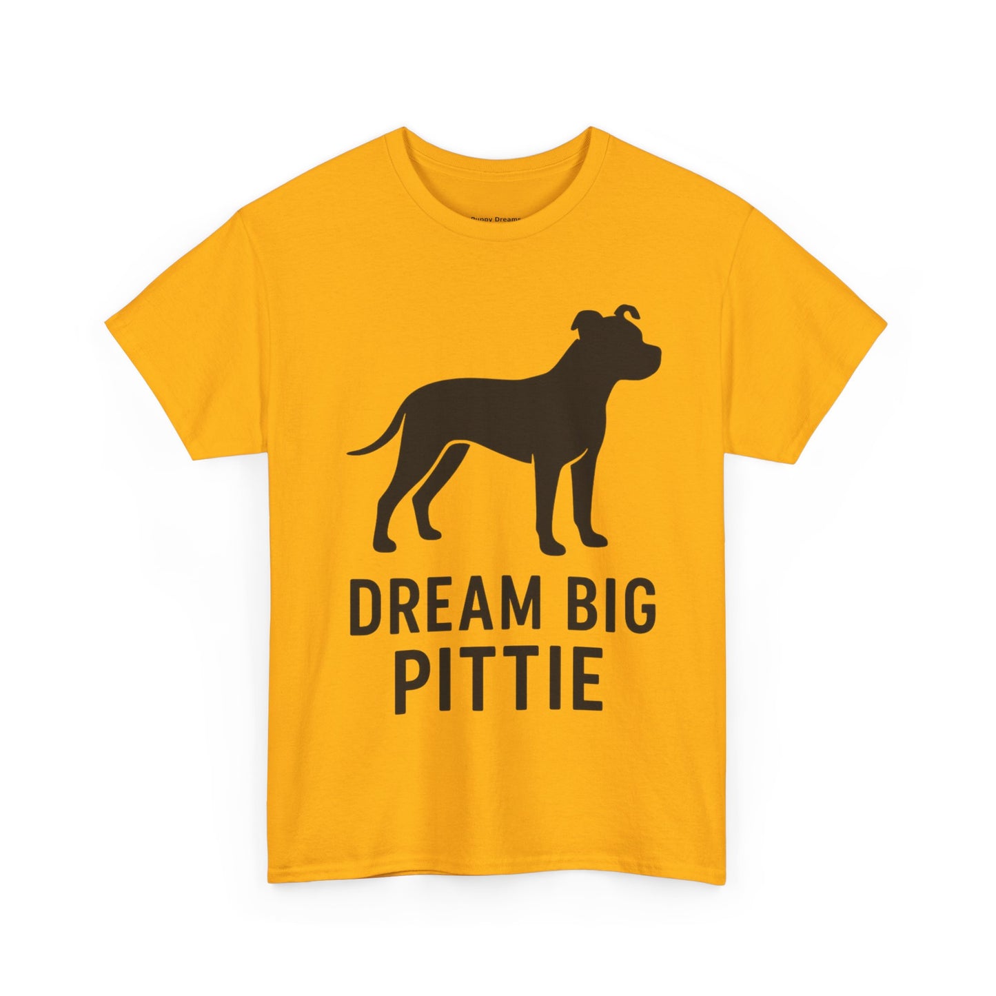 Unisex Heavy Cotton Tee with 'Dream Big Pittie' Design, Pet Lover Shirt, Gifts for Dog Owners, Animal Rescue Apparel, Dog Mom Gift