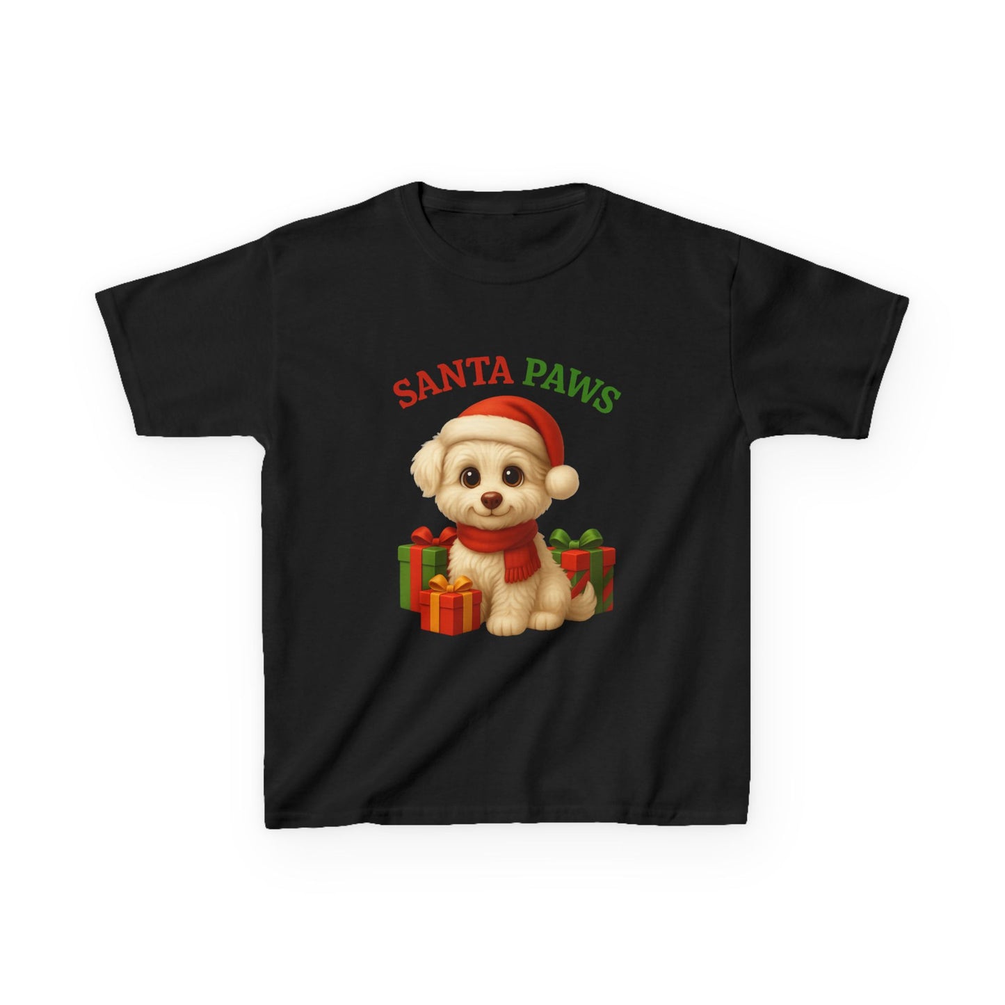 Santa Paws Kids Tee, Cozy Holiday T-Shirt for Children, Cute Christmas Apparel, Pet Lover Gift, Festive Kidswear