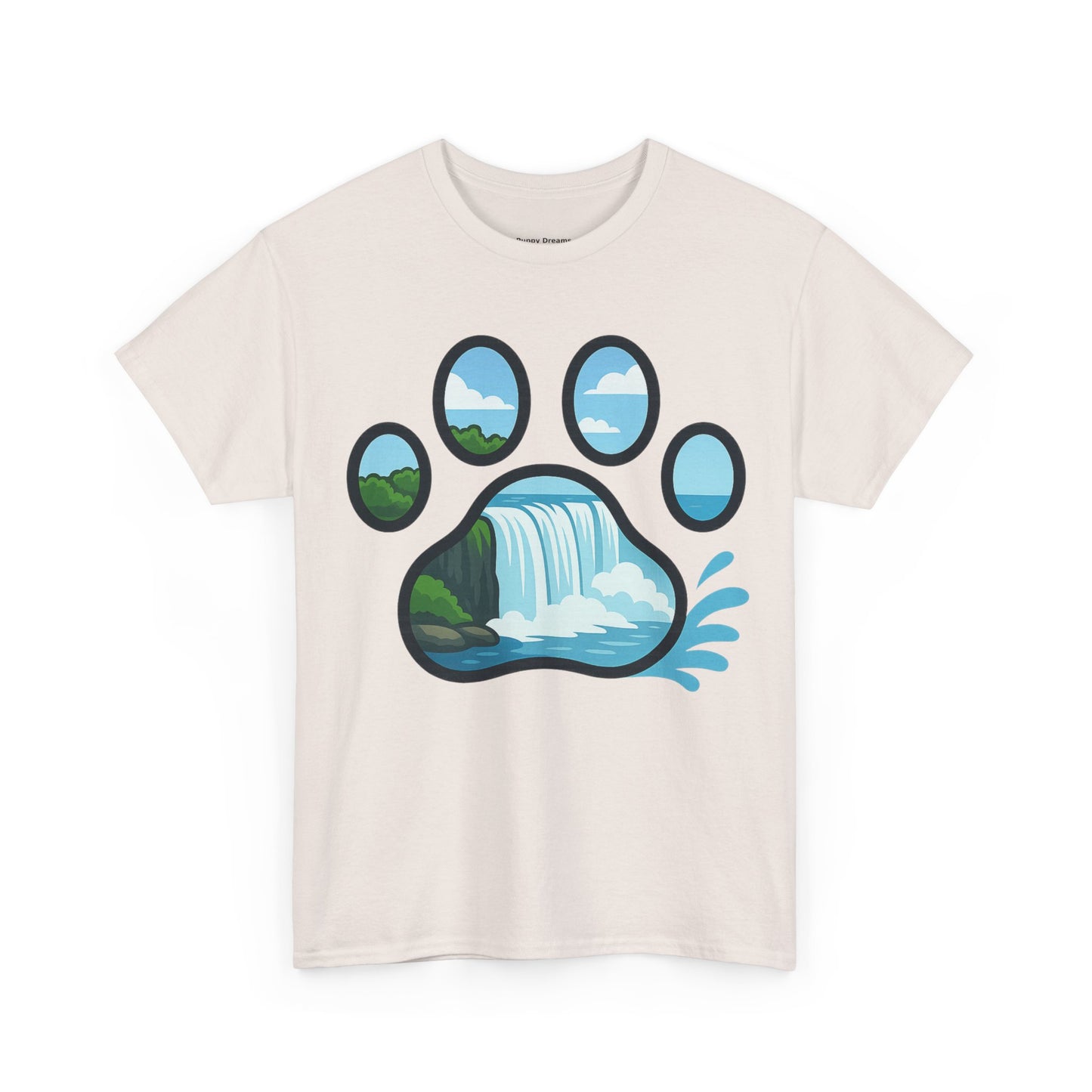 Nature-Inspired Paw Print Tee, Unisex Heavy Cotton Tee, Cute Animal Shirt, Outdoor Lover Gift, Eco-Friendly Apparel, Casual Wear