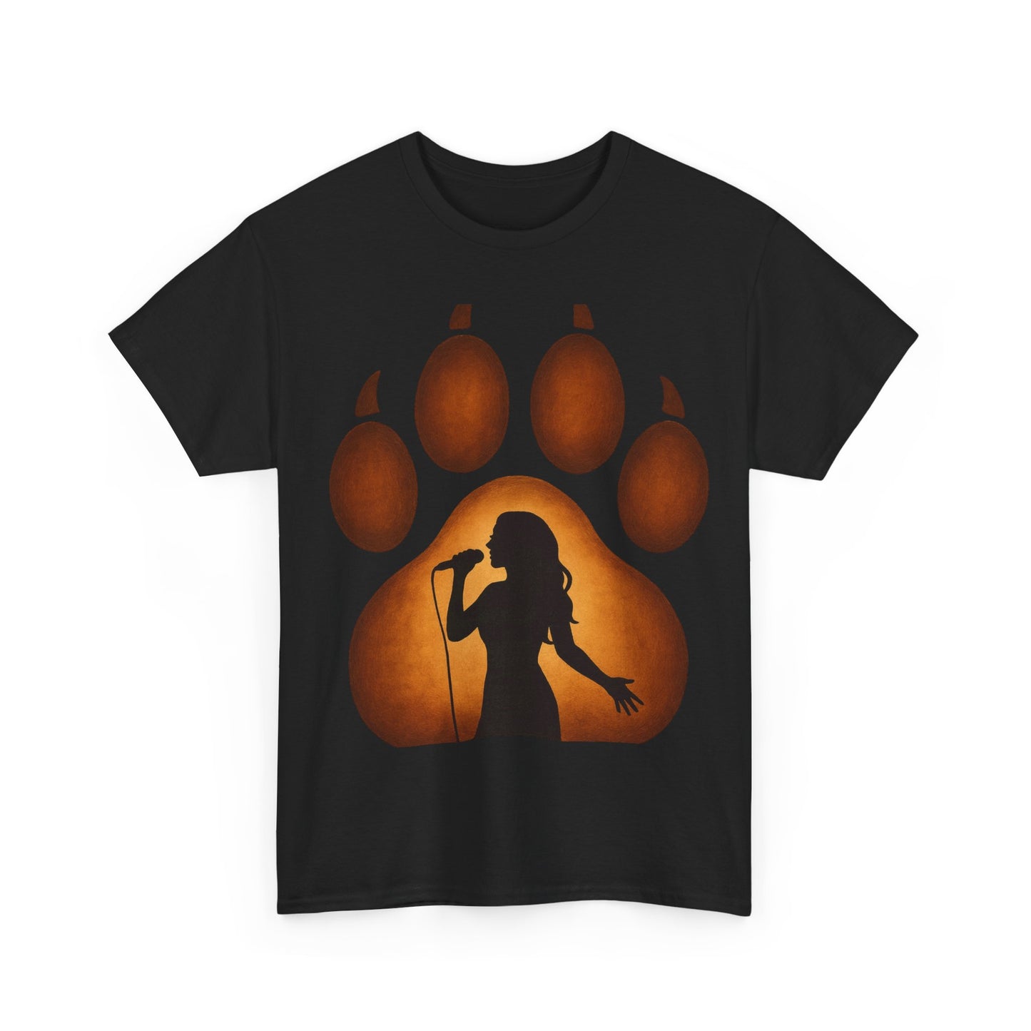 Unisex Cotton T-Shirt with Bear Paw Design - Ideal for Nature Lovers, Gift for Music Fans, Casual Wear, Eco-Friendly Apparel