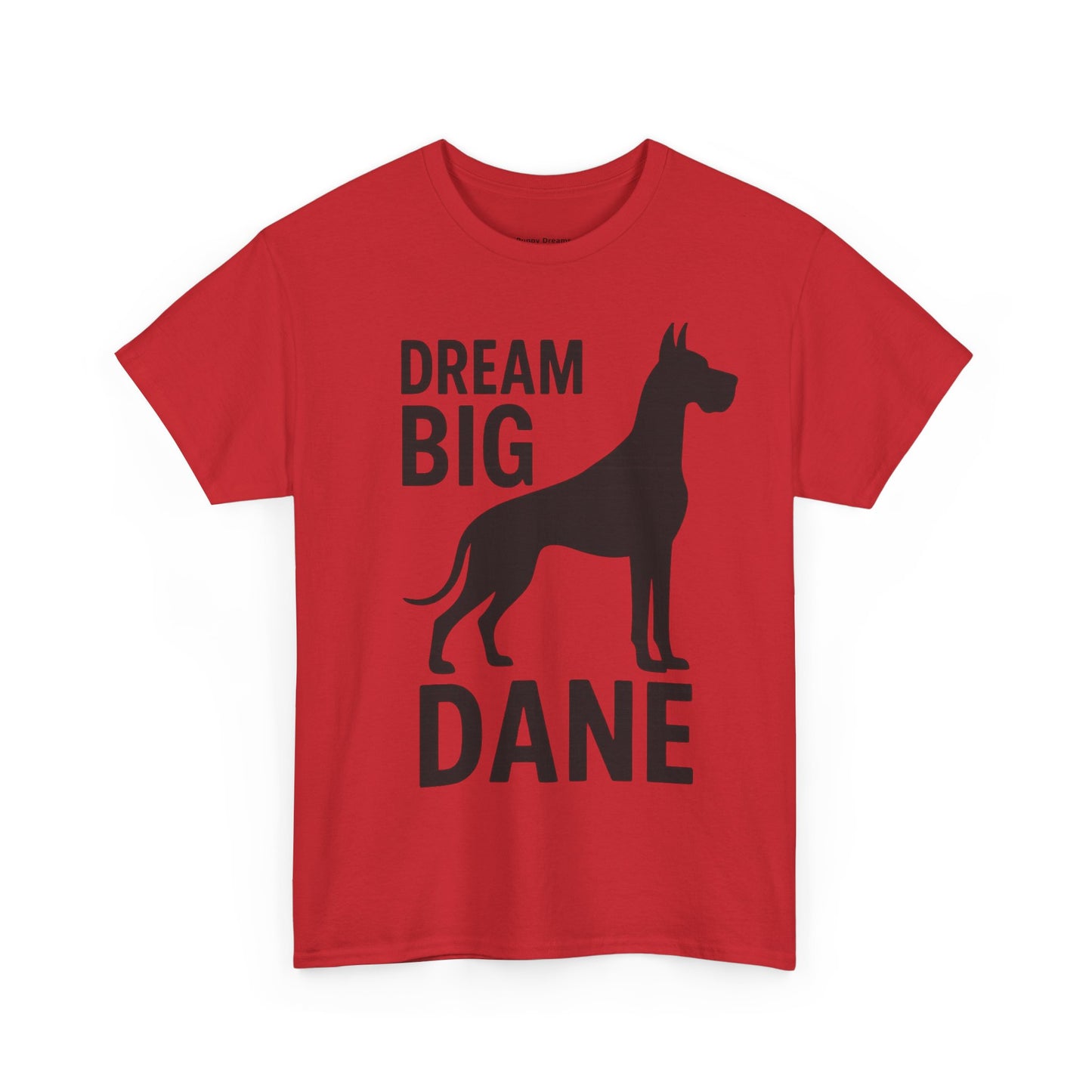 Dream Big Dane Unisex Heavy Cotton Tee, Great Dane Dog Lover Shirt, Pet Gift, Casual Wear, Dog Owner Tee, Animal Lover Apparel