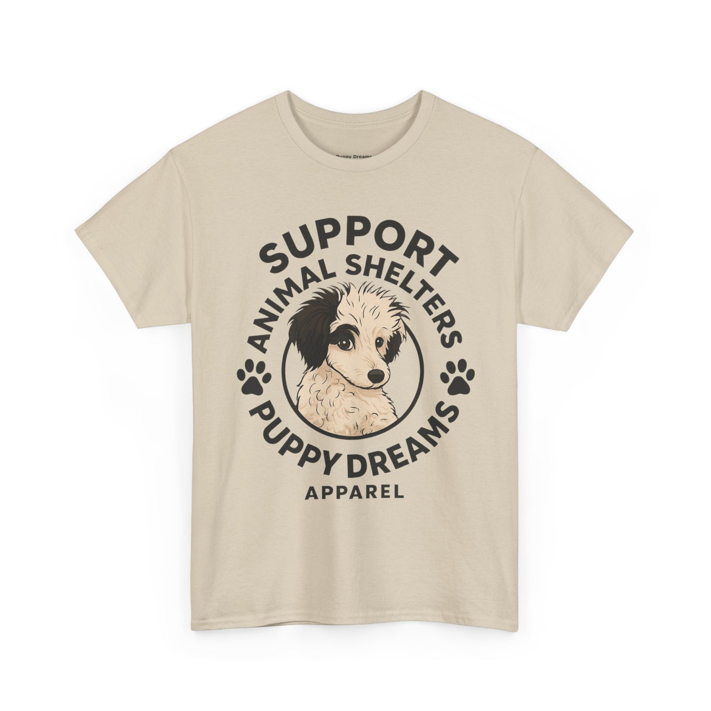 Unisex Cotton Animal Shelter Support Tee, Dog Lover Gift, Pet Adoption Awareness Shirt, Comfy Casual Wear, Puppy Dreams Apparel