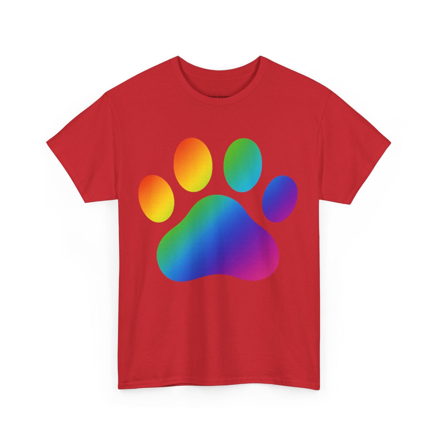 Pride Paw Print Unisex Heavy Cotton Tee | Perfect for Animal Lovers, LGBTQ+ Events, Dog Lovers, Casual Wear, Gift