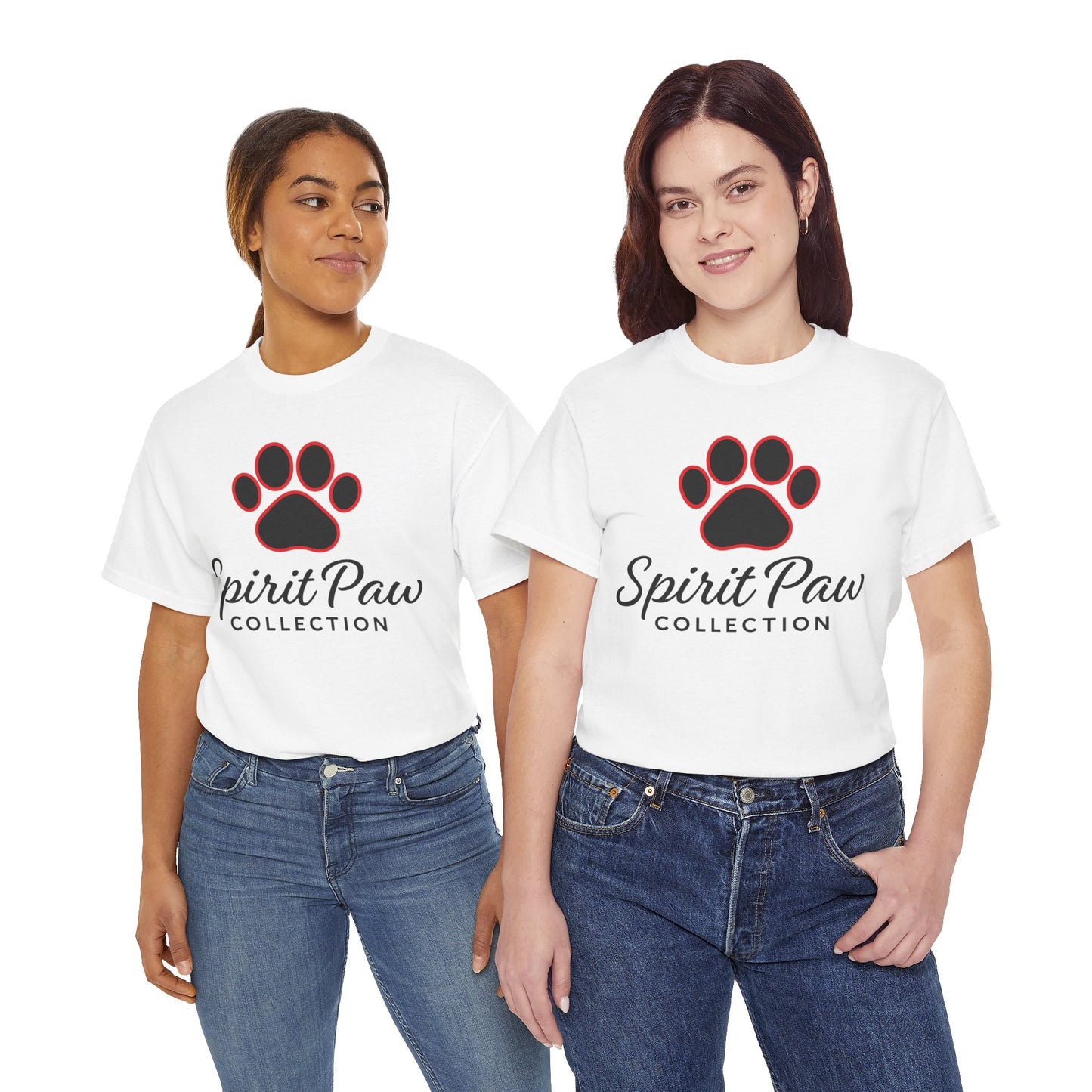 Unisex Heavy Cotton Tee with Spirit Paw Design | Pet Lover Gift, Animal Rescue Shirt, Casual Wear, Paw Print Tee, Dog Mom Apparel