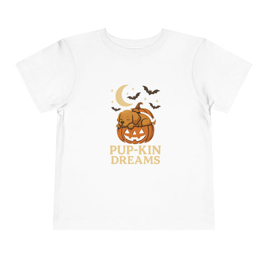 Toddler Halloween Tee - Pup-Kin Dreams, Funny Kids Shirt, Cute Fall Apparel, Baby Pumpkin T-Shirt, Trick or Treat Outfit