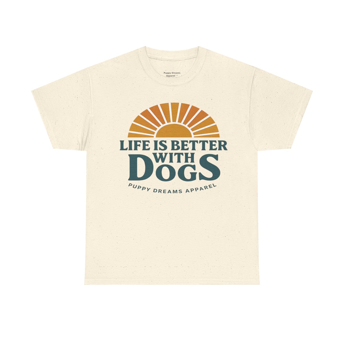 Life is Better with Dogs Unisex Heavy Cotton Tee, Dog Lover Gift, Pet Owner Apparel, Fun Casual Wear, Perfect for Dog Lovers