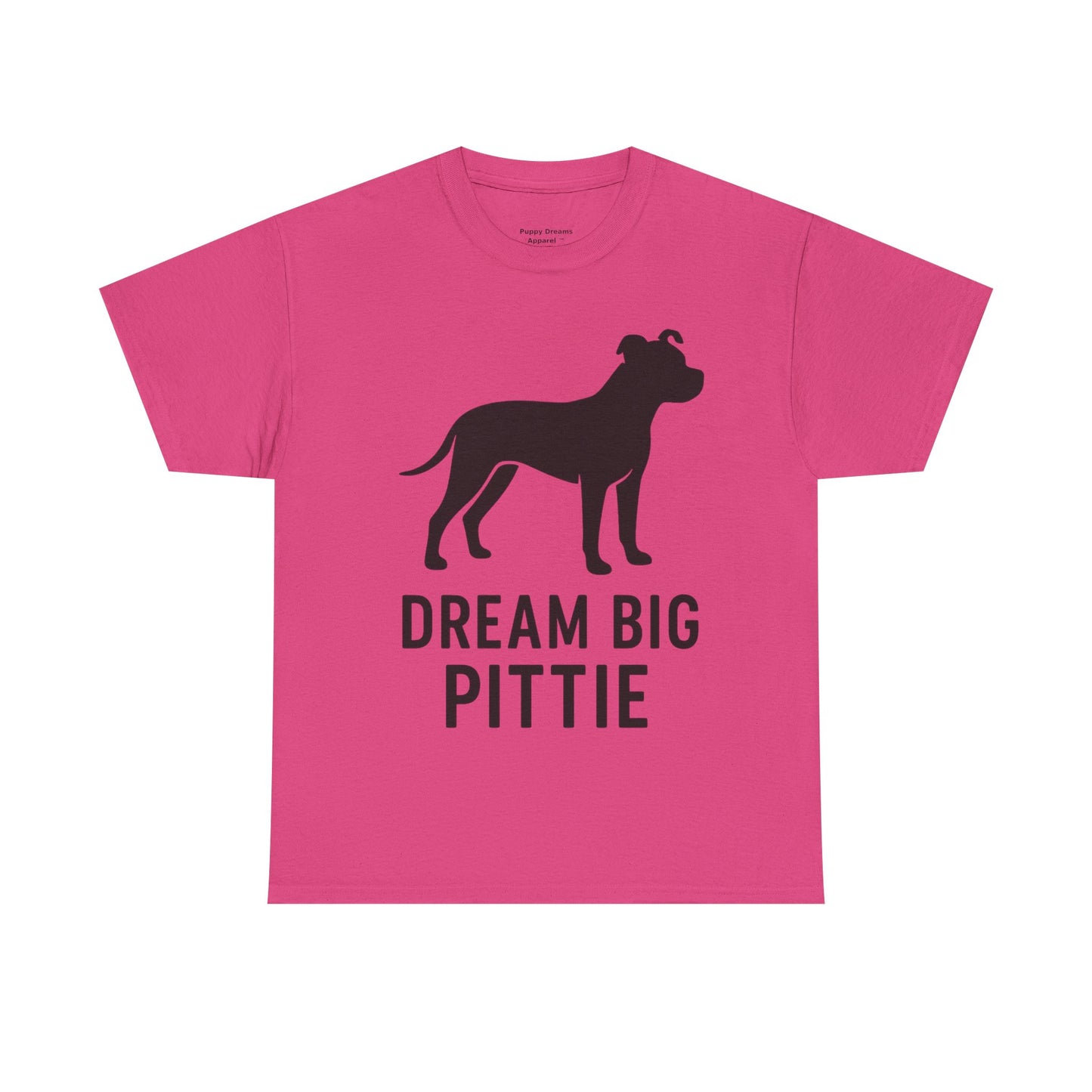 Unisex Heavy Cotton Tee with 'Dream Big Pittie' Design, Pet Lover Shirt, Gifts for Dog Owners, Animal Rescue Apparel, Dog Mom Gift