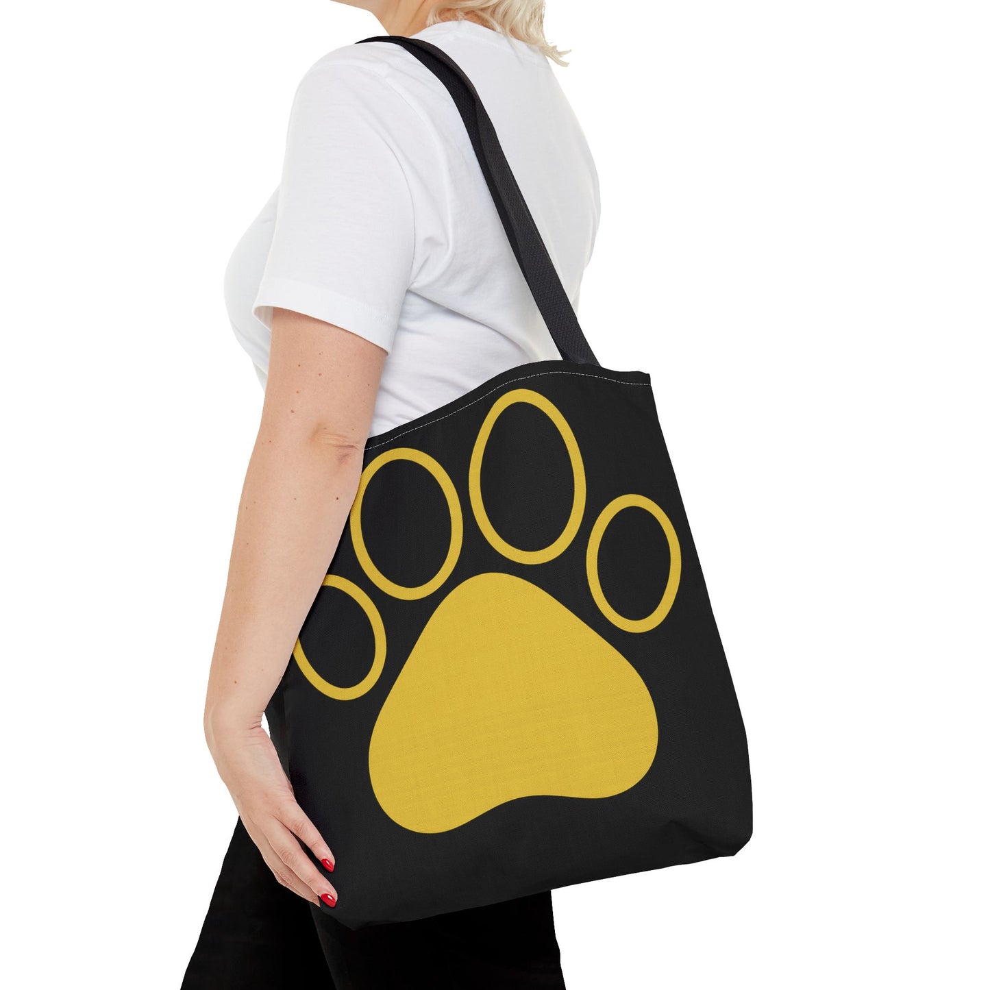 Custom Pet Lover Tote Bag, Yellow Paw Print, Eco-Friendly Bag, Gift for Pet Parents, Dog Mom Bag, Animal Lover Bag