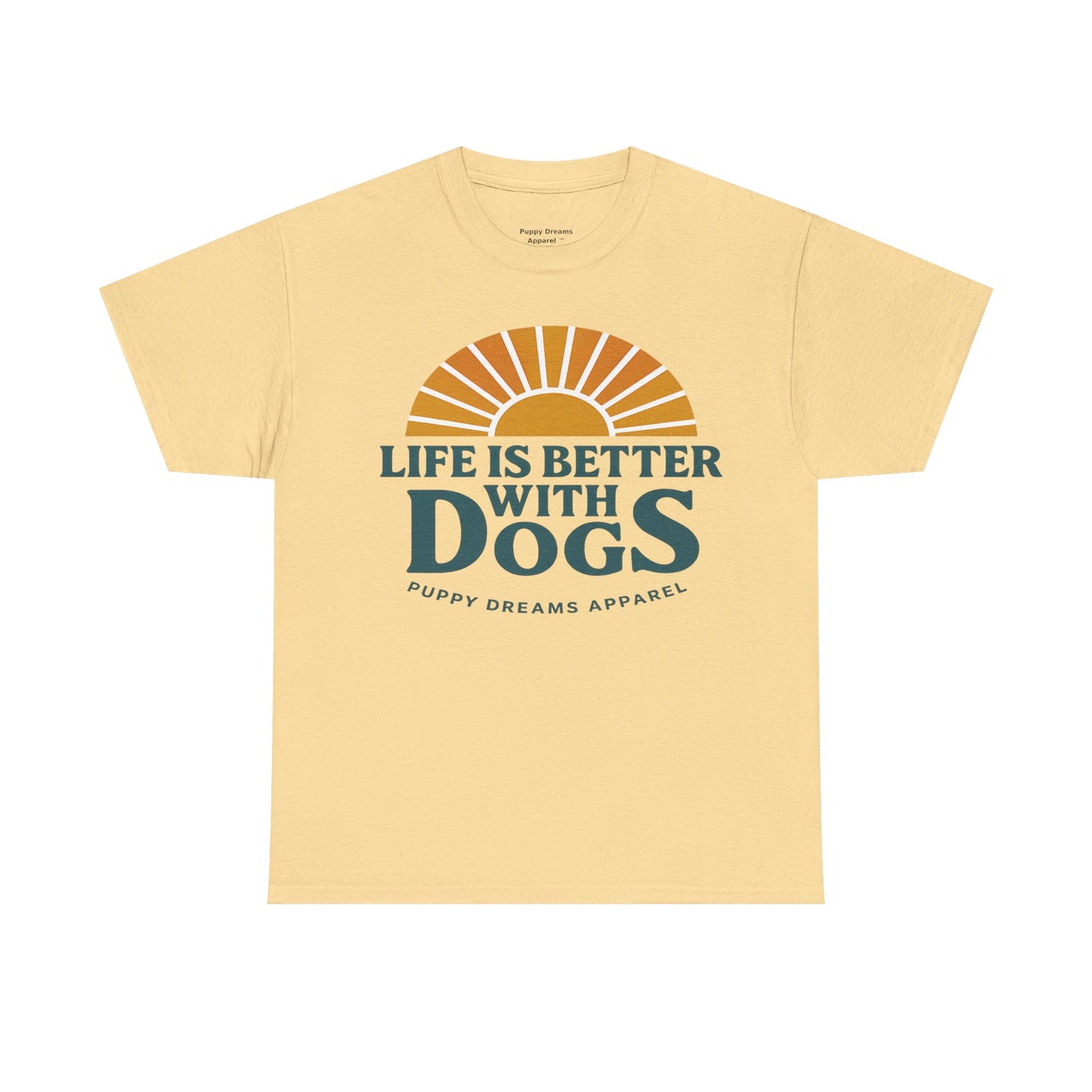 Life is Better with Dogs Unisex Heavy Cotton Tee, Dog Lover Gift, Pet Owner Apparel, Fun Casual Wear, Perfect for Dog Lovers