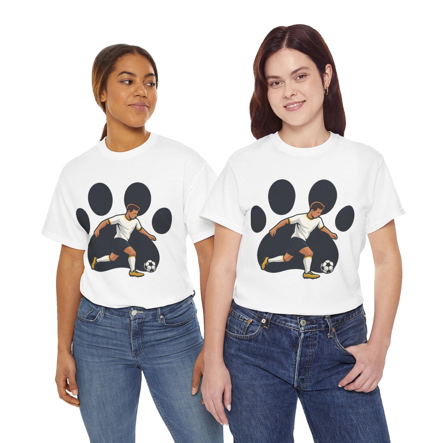 Soccer Paw Print Tee - Perfect for Soccer Lovers, Pet Owners, Sports Events, Birthdays, and Casual Wear