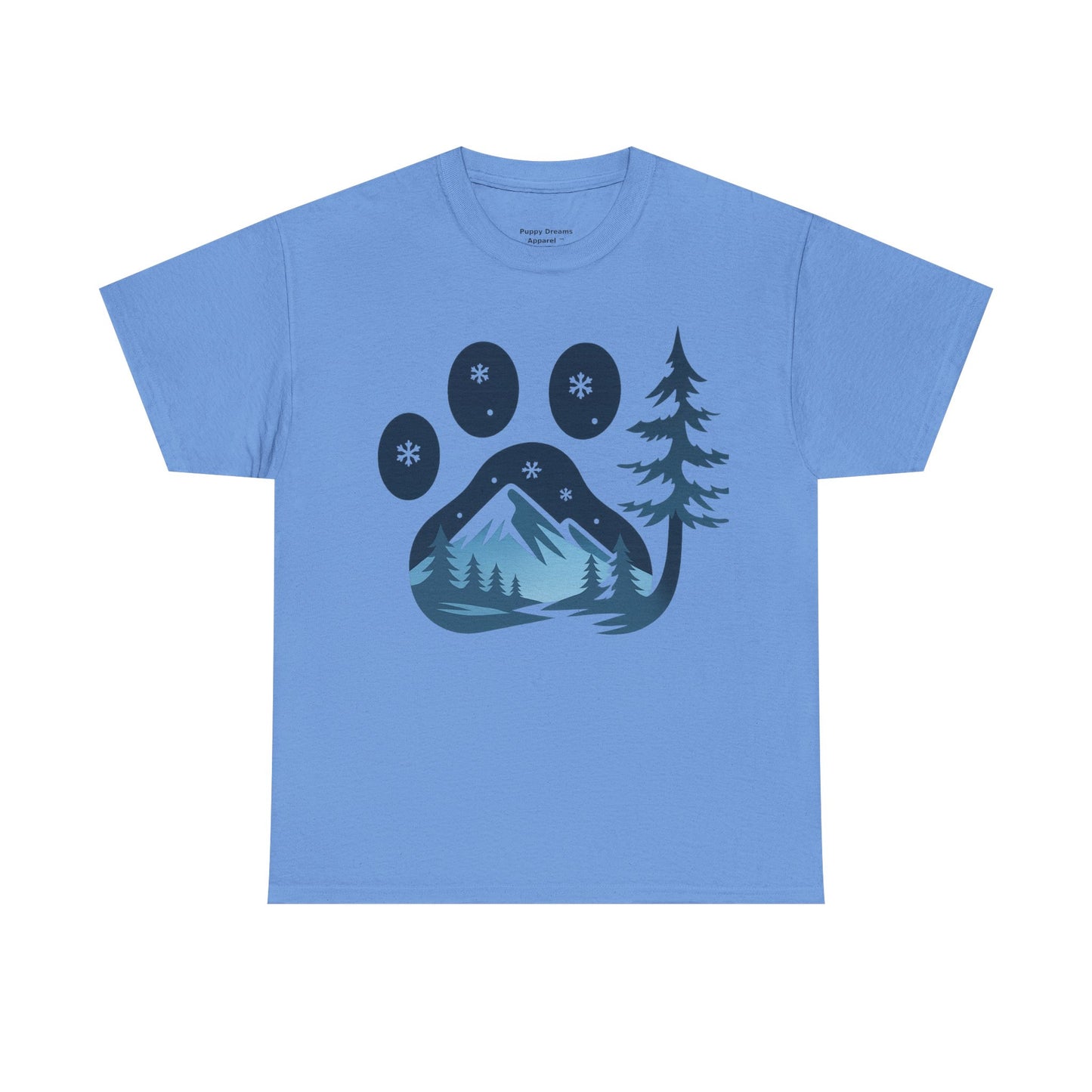 Mountain Paw Print Tee, Nature Lover Gift, Hiking T-Shirt, Animal Print Shirt, Unisex Graphic Tee, Outdoor Adventure Wear