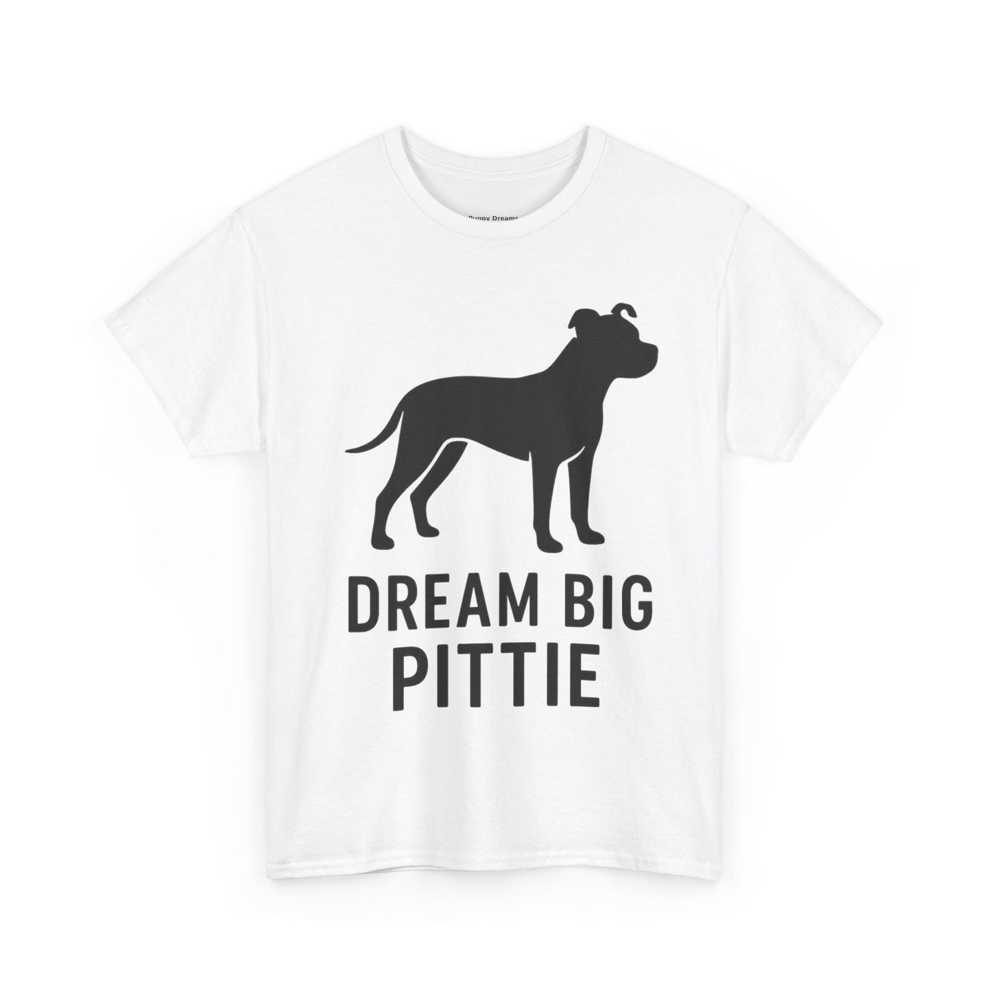Unisex Heavy Cotton Tee with 'Dream Big Pittie' Design, Pet Lover Shirt, Gifts for Dog Owners, Animal Rescue Apparel, Dog Mom Gift