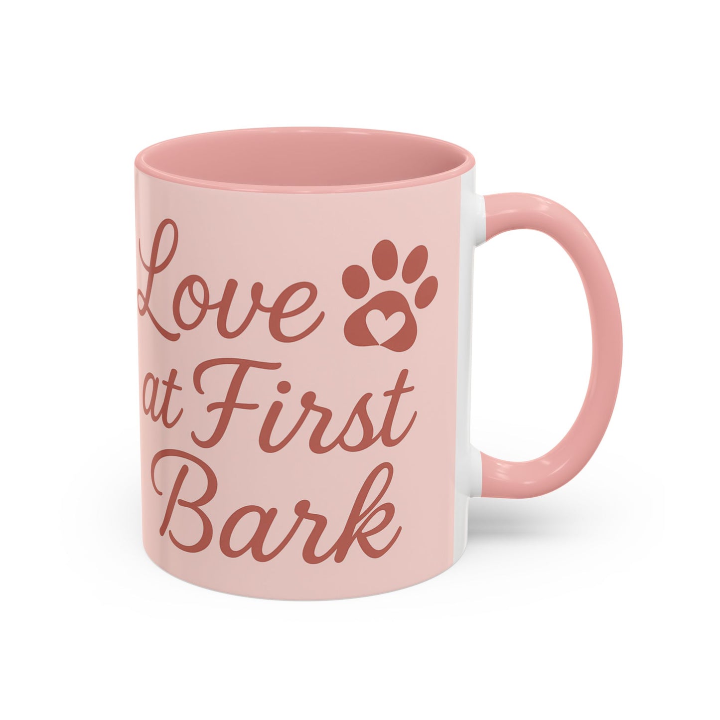 Love at First Bark Coffee Mug, Pet Lover Gift, Dog Mom Mug, Cute Dog Accessories, Animal Lover Coffee Cup