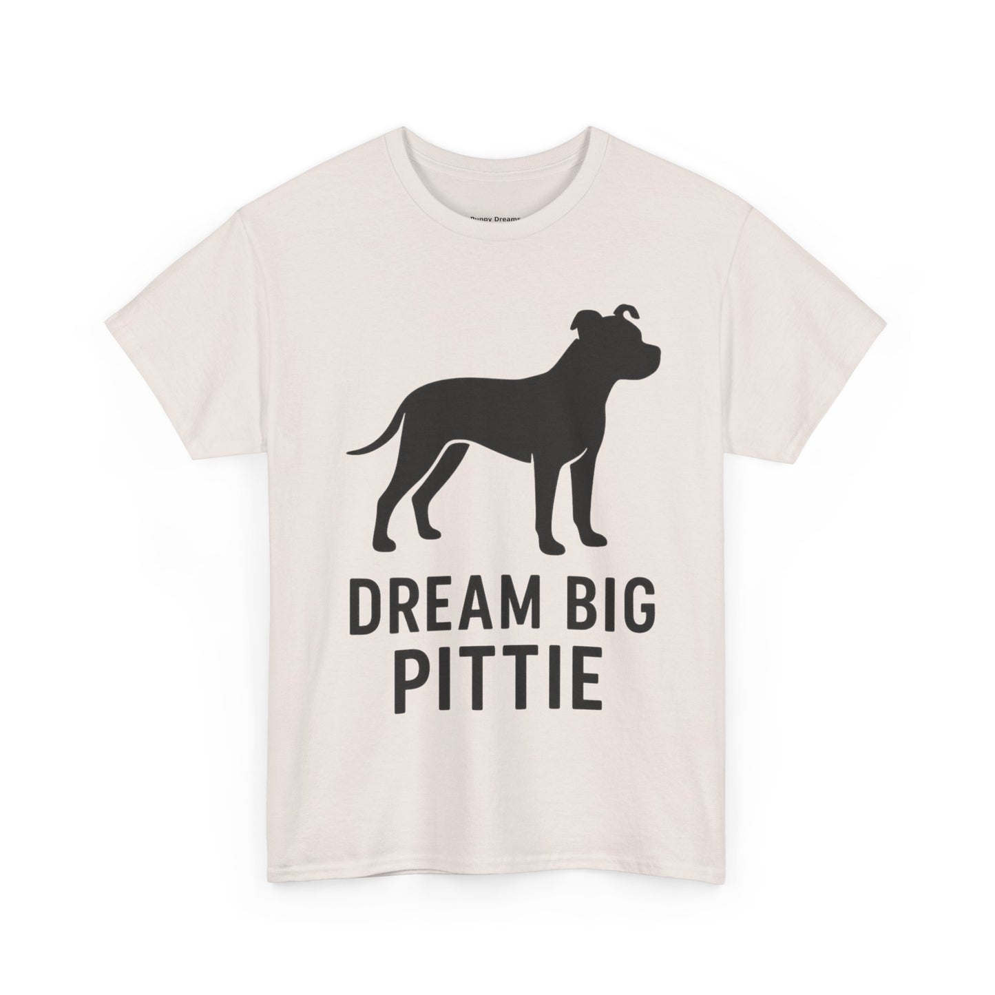 Unisex Heavy Cotton Tee with 'Dream Big Pittie' Design, Pet Lover Shirt, Gifts for Dog Owners, Animal Rescue Apparel, Dog Mom Gift