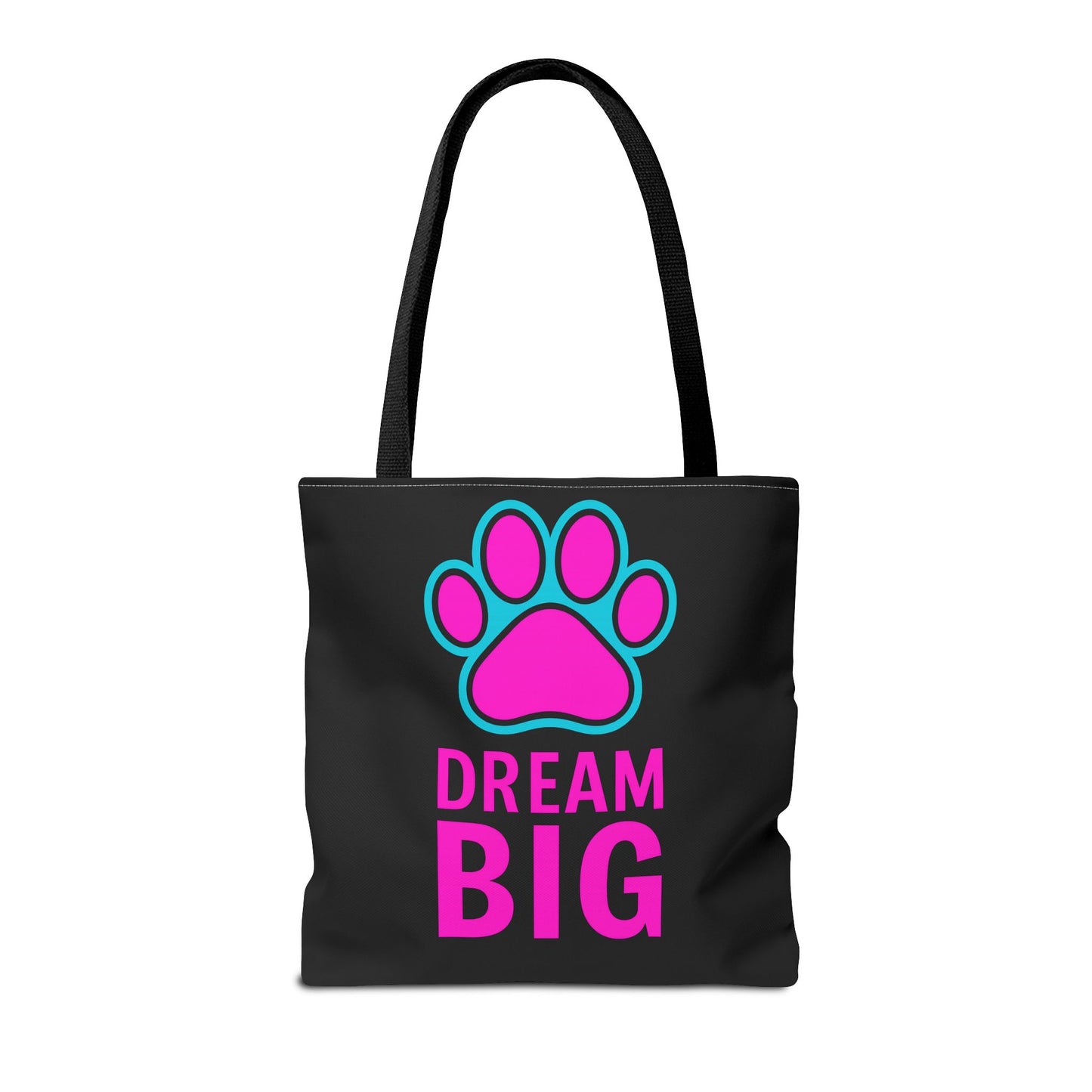 Dream Big Paw Print Tote Bag, Cute Dog Lover Gift, Pet Mom Accessory, Reusable Shopping Bag, Inspirational Dog Tote