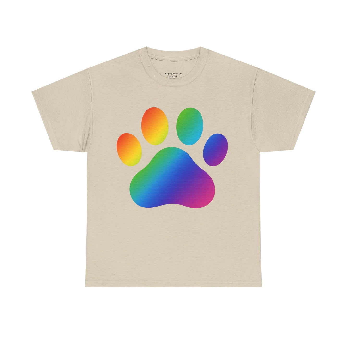 Pride Paw Print Unisex Heavy Cotton Tee | Perfect for Animal Lovers, LGBTQ+ Events, Dog Lovers, Casual Wear, Gift