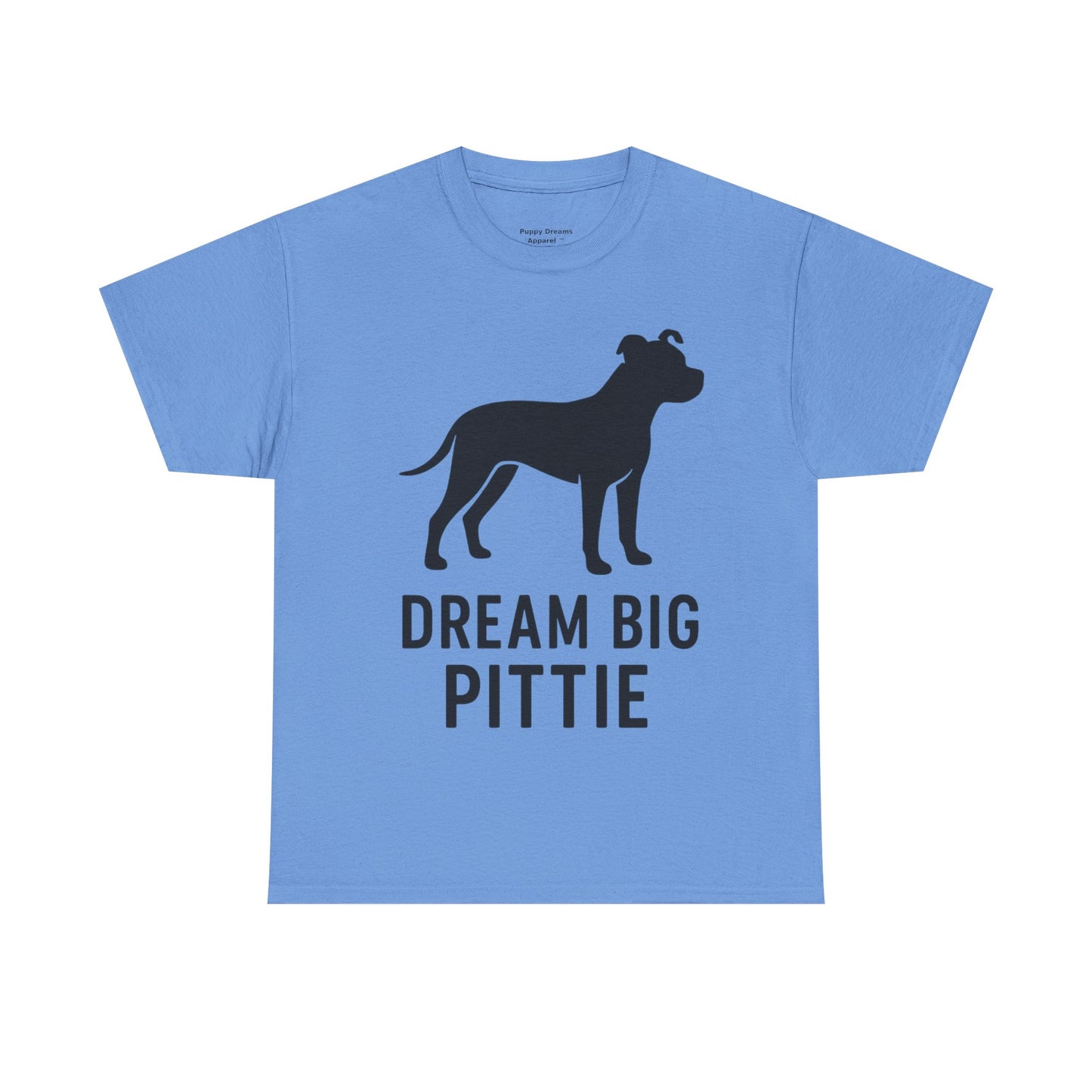 Unisex Heavy Cotton Tee with 'Dream Big Pittie' Design, Pet Lover Shirt, Gifts for Dog Owners, Animal Rescue Apparel, Dog Mom Gift