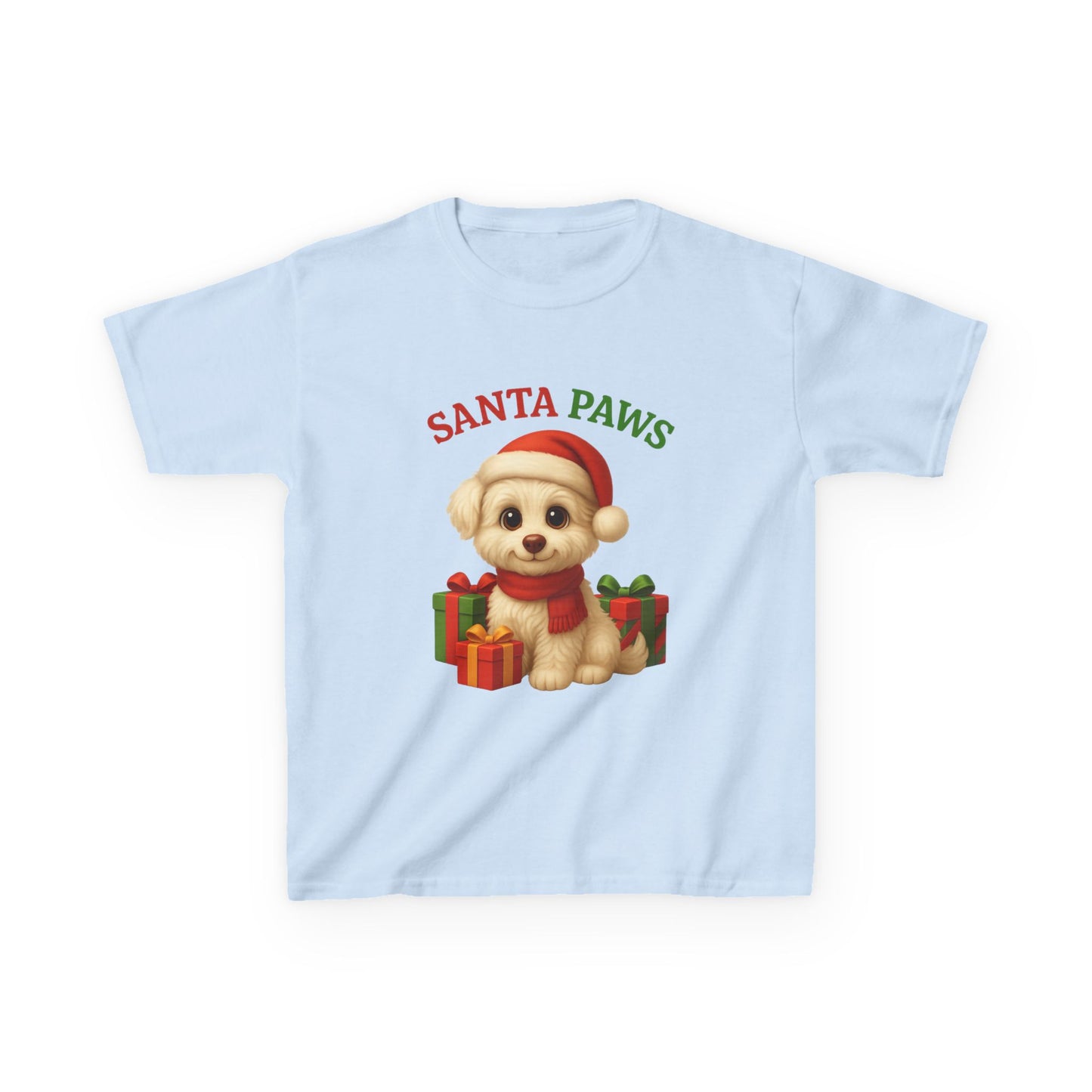 Santa Paws Kids Tee, Cozy Holiday T-Shirt for Children, Cute Christmas Apparel, Pet Lover Gift, Festive Kidswear