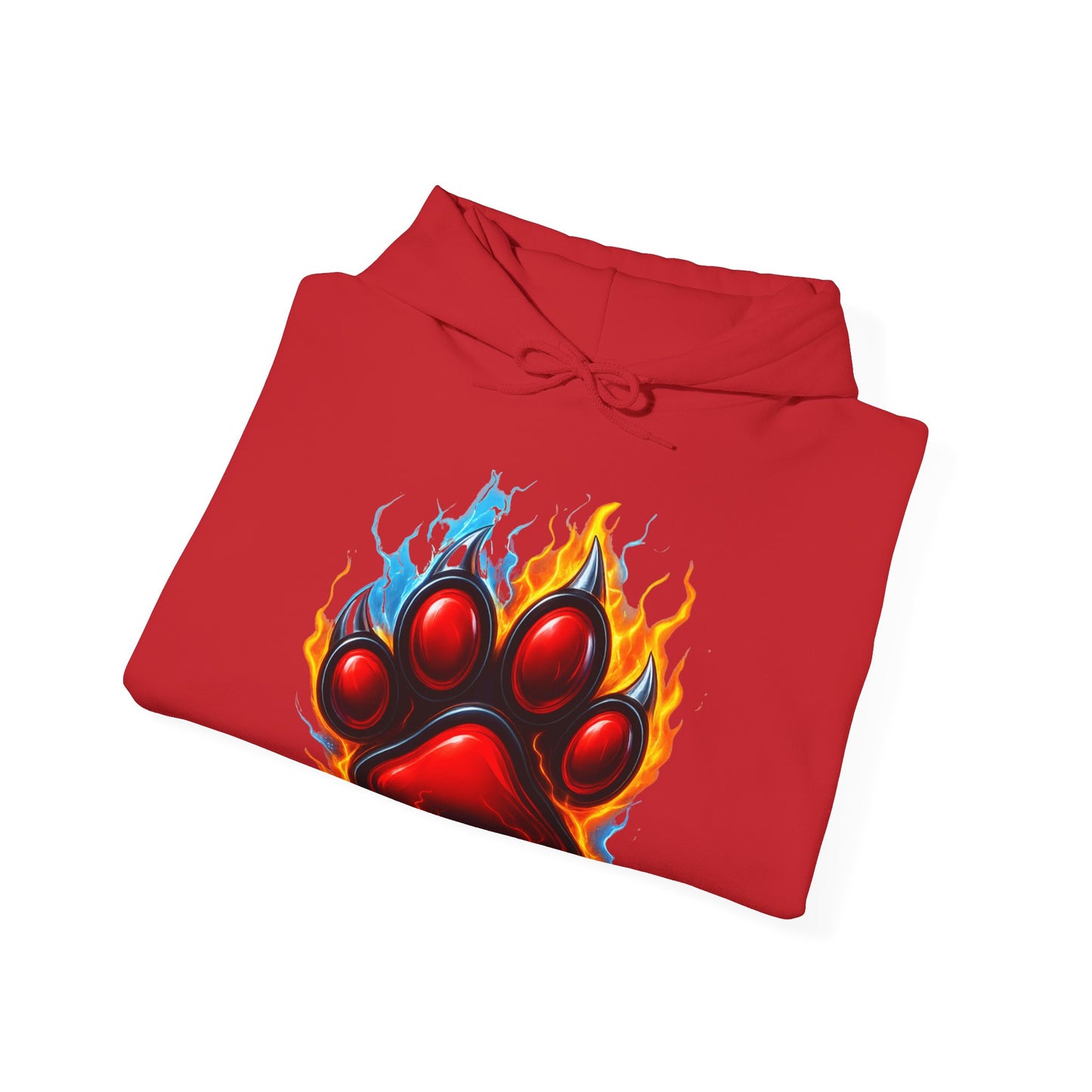 Fierce Flame Paw Print Hoodie, Cozy Sweatshirt for Animal Lovers, Perfect Gift for Pet Owners, Great for Birthdays or Holidays, Unisex