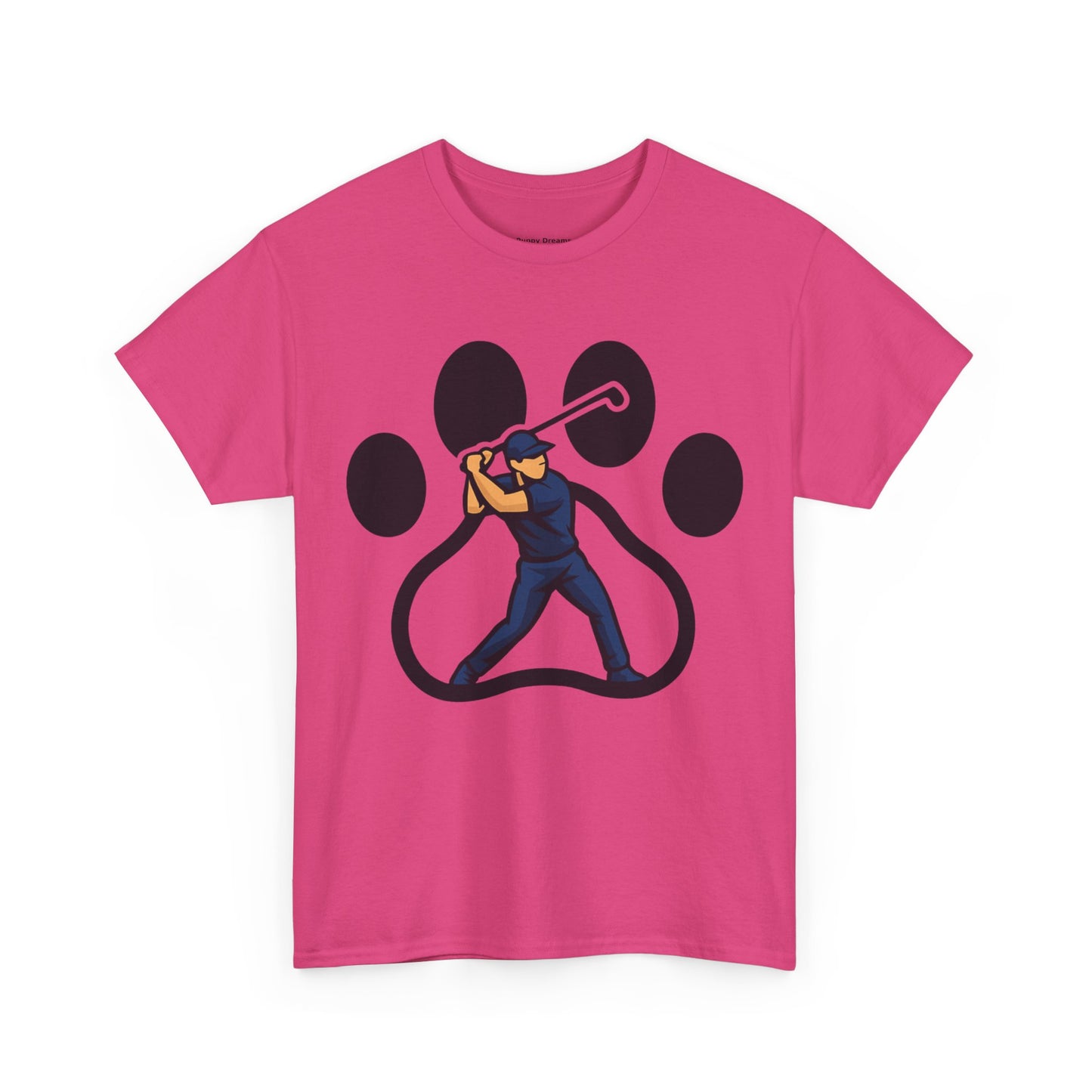 Paw Print Baseball Tee, Unisex Heavy Cotton Tee, Animal Lover Gift, Dog Dad Shirt, Casual Wear, Perfect for Birthdays, Sports Events