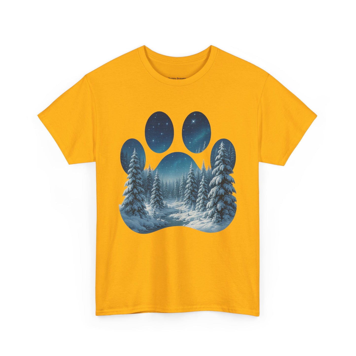 Nighttime Forest Scene Unisex Heavy Cotton Tee, Vintage Aesthetic T-Shirt, Nature Lover Gift, Outdoor Adventure Shirt, Cozy Casual Tee