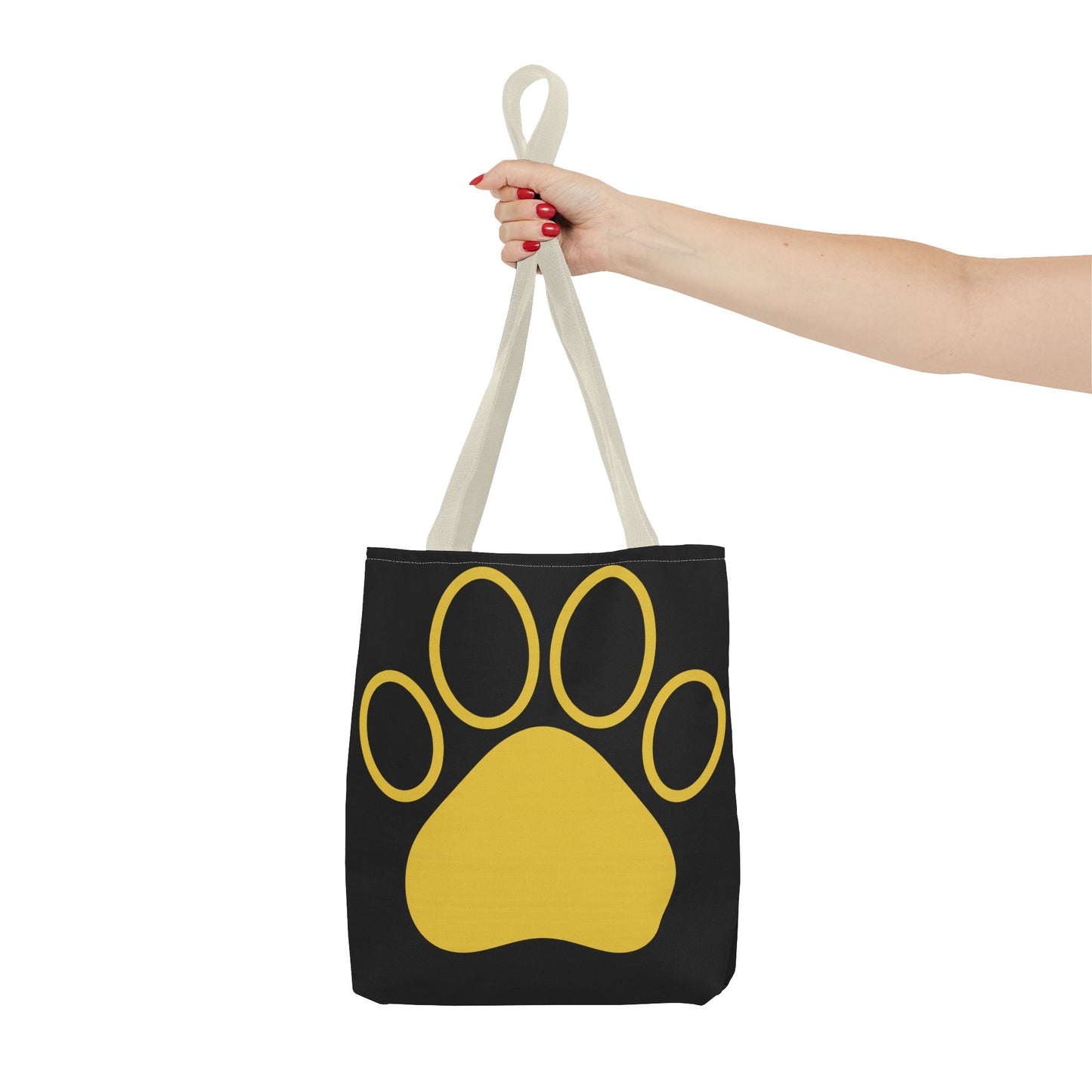 Custom Pet Lover Tote Bag, Yellow Paw Print, Eco-Friendly Bag, Gift for Pet Parents, Dog Mom Bag, Animal Lover Bag