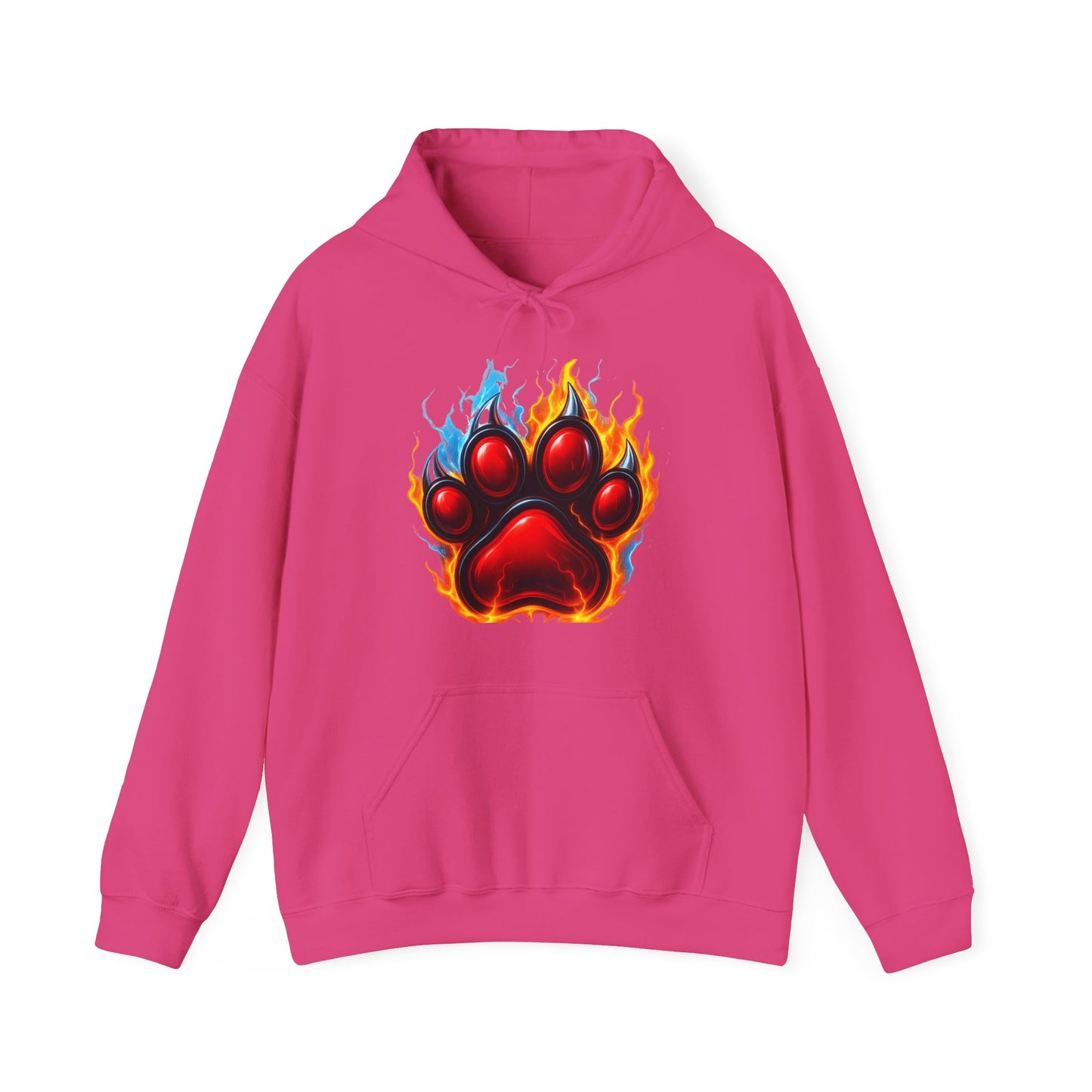Fierce Flame Paw Print Hoodie, Cozy Sweatshirt for Animal Lovers, Perfect Gift for Pet Owners, Great for Birthdays or Holidays, Unisex