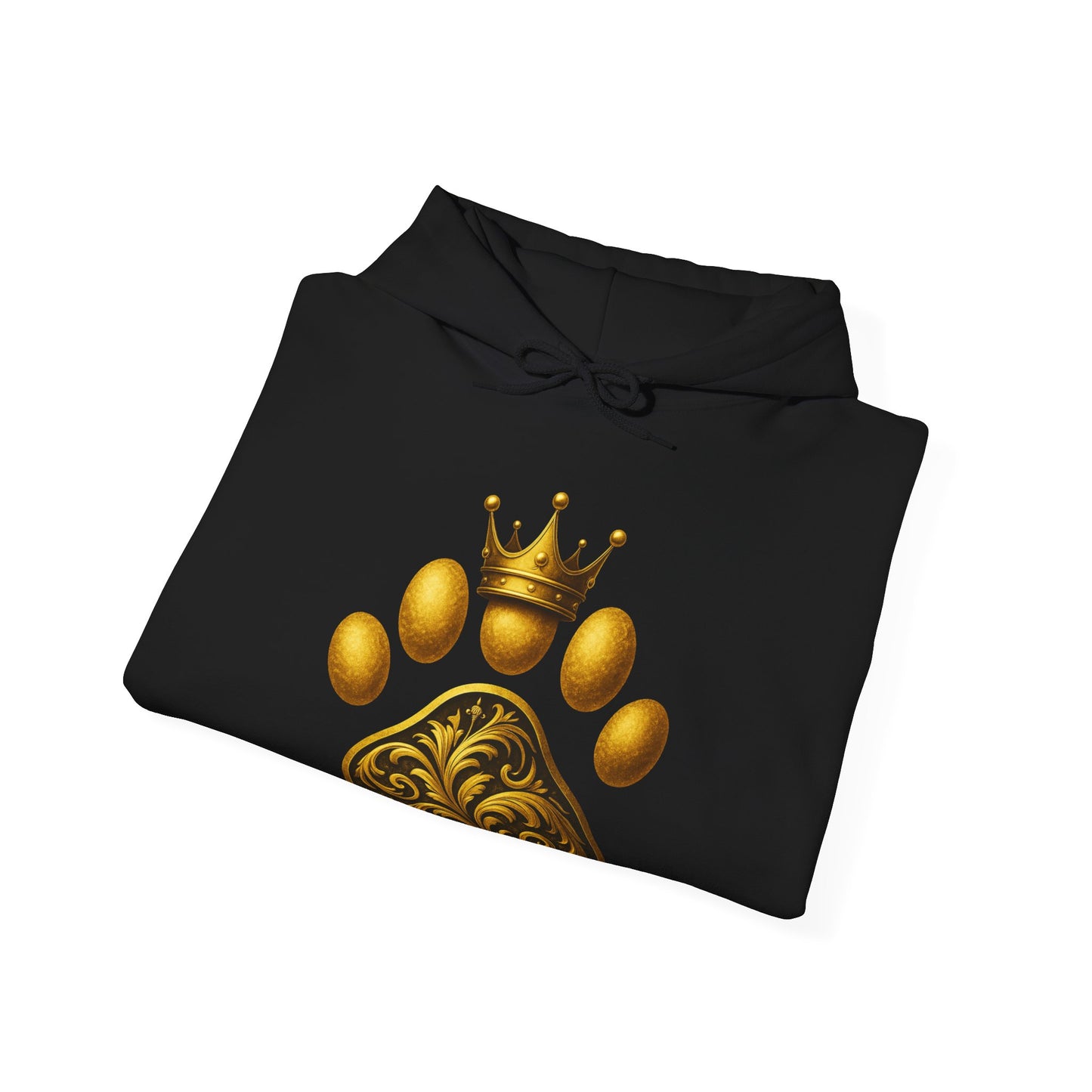 Royal Paw Print Hooded Sweatshirt - Cozy Pet-Themed Gift, Casual Wear, Animal Lover Hoodie, Unique Pet Owner Apparel, Gift for Dog Lovers