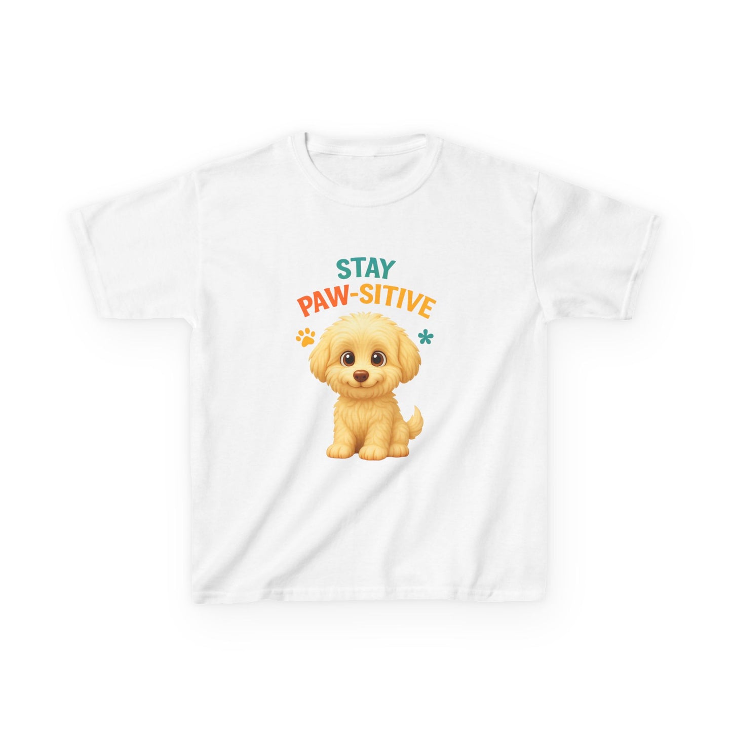 Kids Paw-sitive Tee, Cute Dog T-Shirt, Fun Gift for Animal Lovers, Birthday Apparel, Pet-Themed Kids Clothing