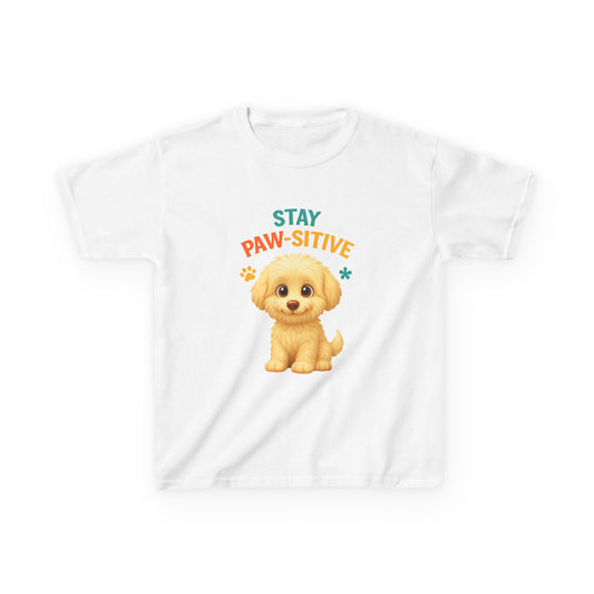 Kids Paw-sitive Tee, Cute Dog T-Shirt, Fun Gift for Animal Lovers, Birthday Apparel, Pet-Themed Kids Clothing