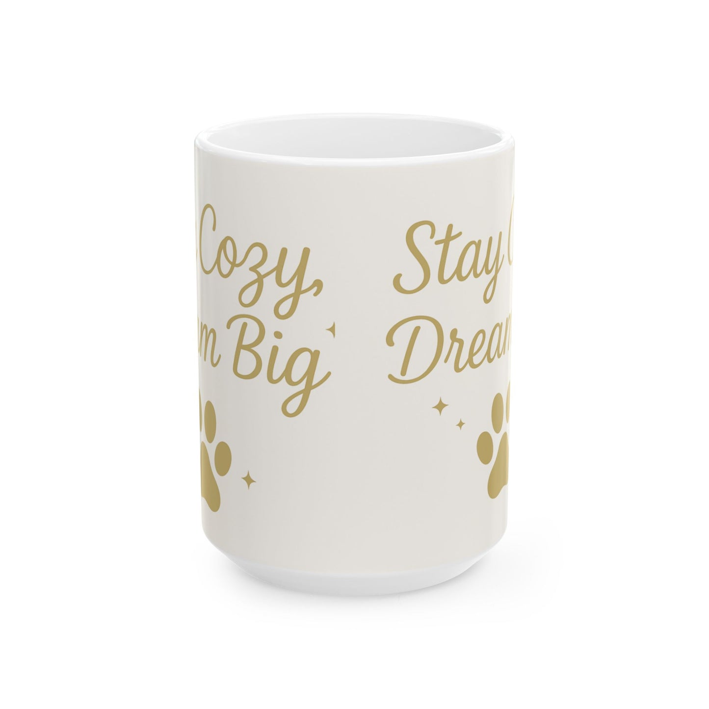 Cozy Pet Theme Ceramic Mug, Cute Dog Lover Gift, Stay Cozy Mug, Pet Owner Coffee Cup, Inspirational Animal Mug