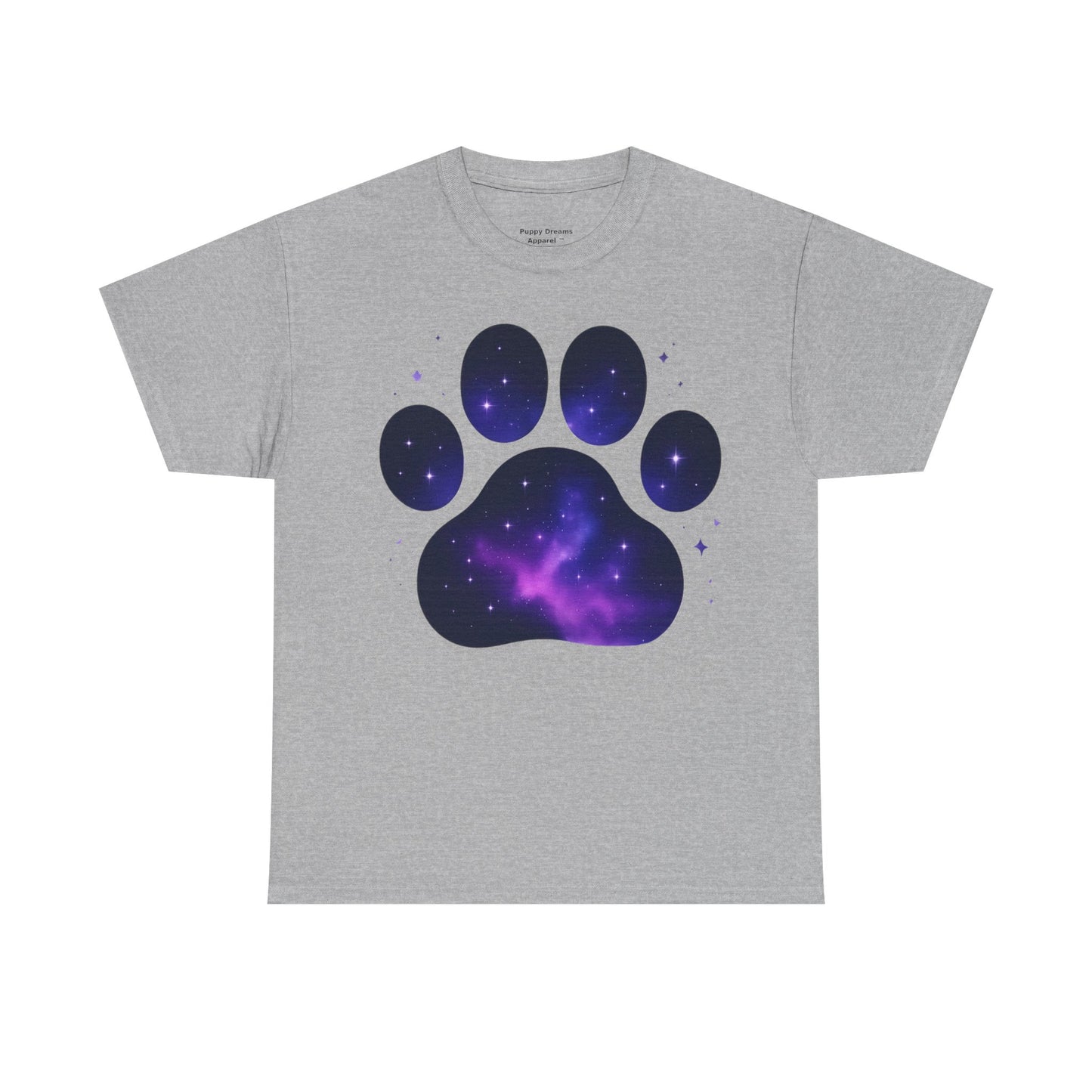 Cosmic Pet Paw Print Tee | Unisex T-Shirt for Animal Lovers, Galaxy Print, Dog & Cat Tees, Gift for Pet Owners, Space Theme Shirt