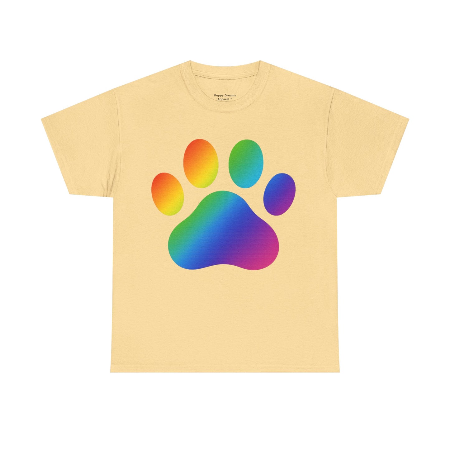 Pride Paw Print Unisex Heavy Cotton Tee | Perfect for Animal Lovers, LGBTQ+ Events, Dog Lovers, Casual Wear, Gift