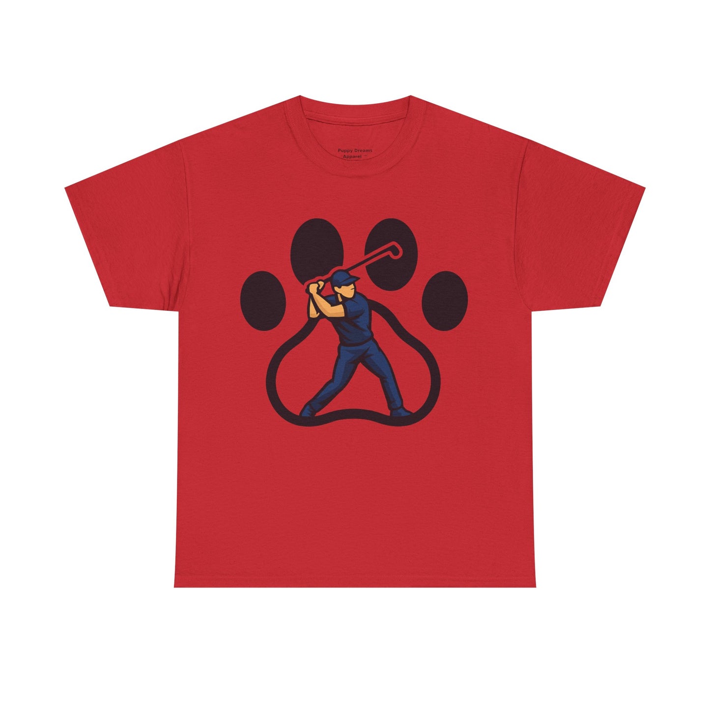 Paw Print Baseball Tee, Unisex Heavy Cotton Tee, Animal Lover Gift, Dog Dad Shirt, Casual Wear, Perfect for Birthdays, Sports Events
