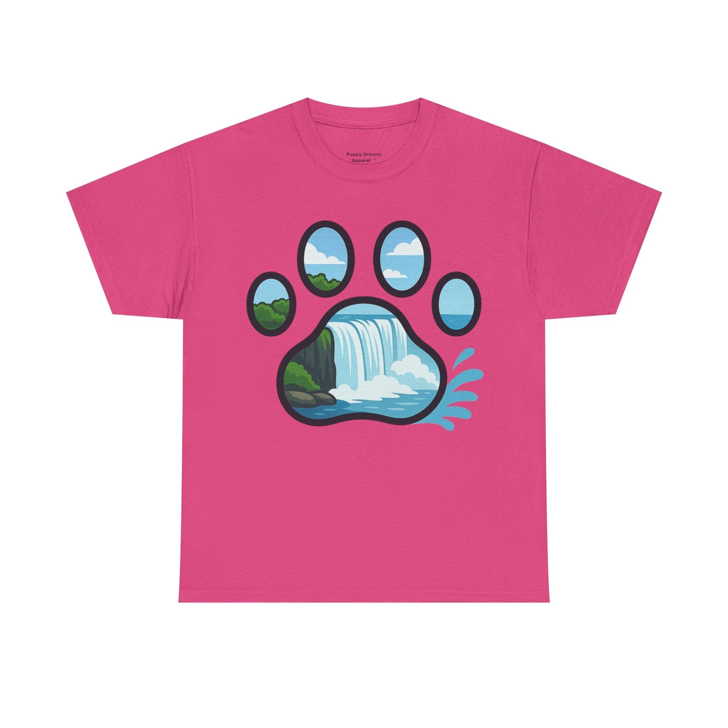 Nature-Inspired Paw Print Tee, Unisex Heavy Cotton Tee, Cute Animal Shirt, Outdoor Lover Gift, Eco-Friendly Apparel, Casual Wear