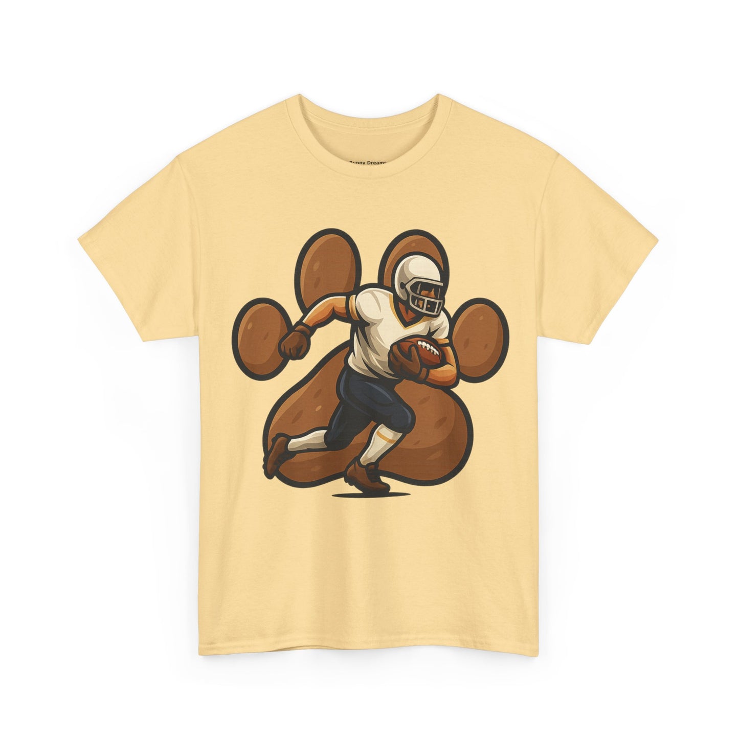Football Paw Print Tee - Unisex Heavy Cotton T-Shirt, Sports Fan Gift, Game Day Apparel, Casual Wear, Team Spirit Tops