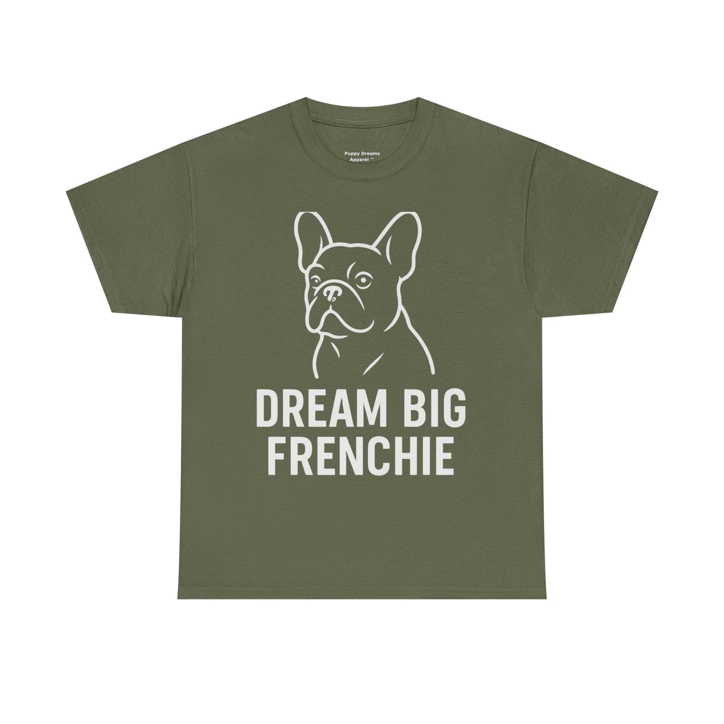 Dream Big Frenchie Unisex Cotton Tee, Pet Lovers Gift, French Bulldog Shirt, Funny Dog Apparel, Animal Lover T-shirt