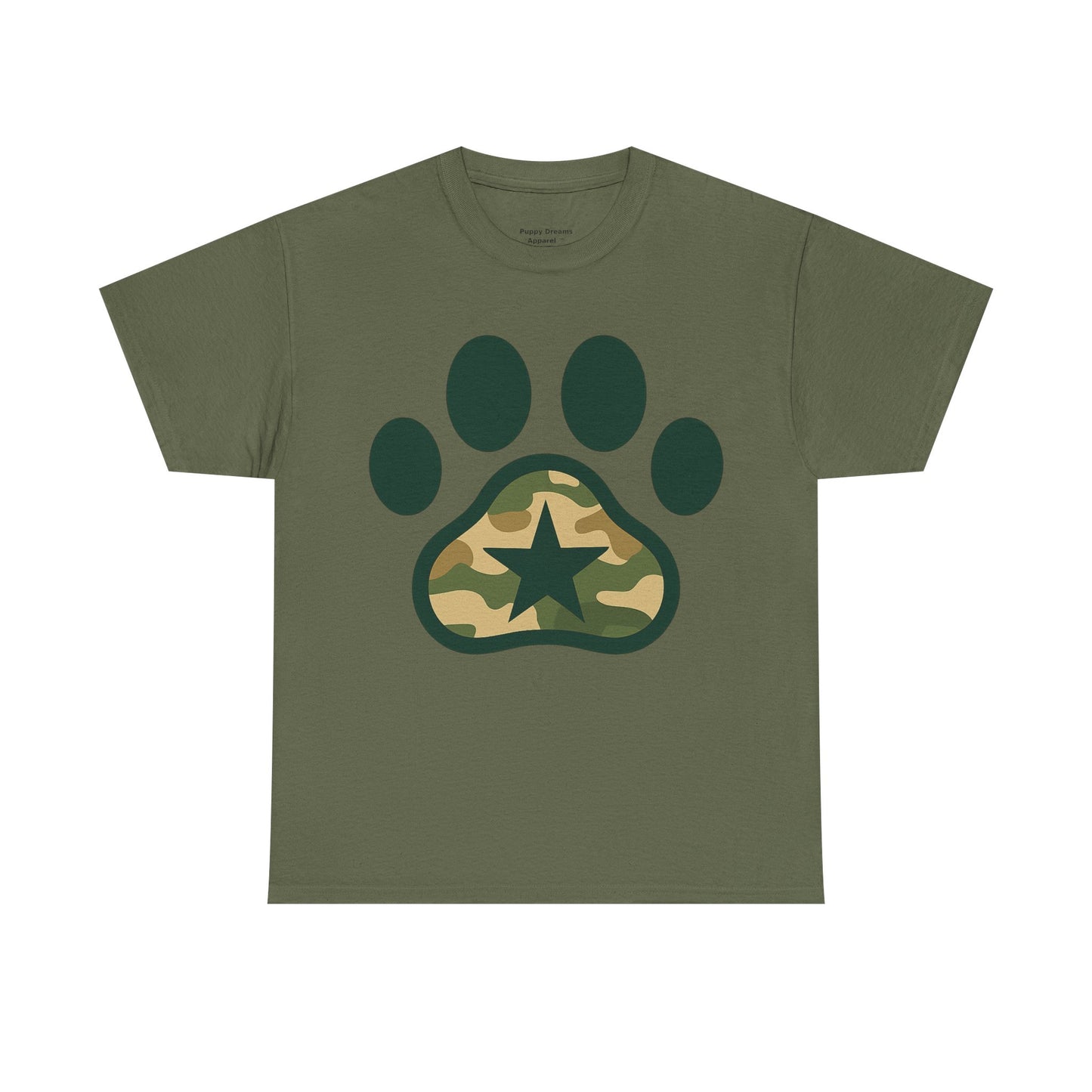 Camo Paw Print Tee, Animal Lover Shirt, Unisex Cotton T-Shirt, Pet Owner Gift, Casual Wear, Nature-Themed Apparel