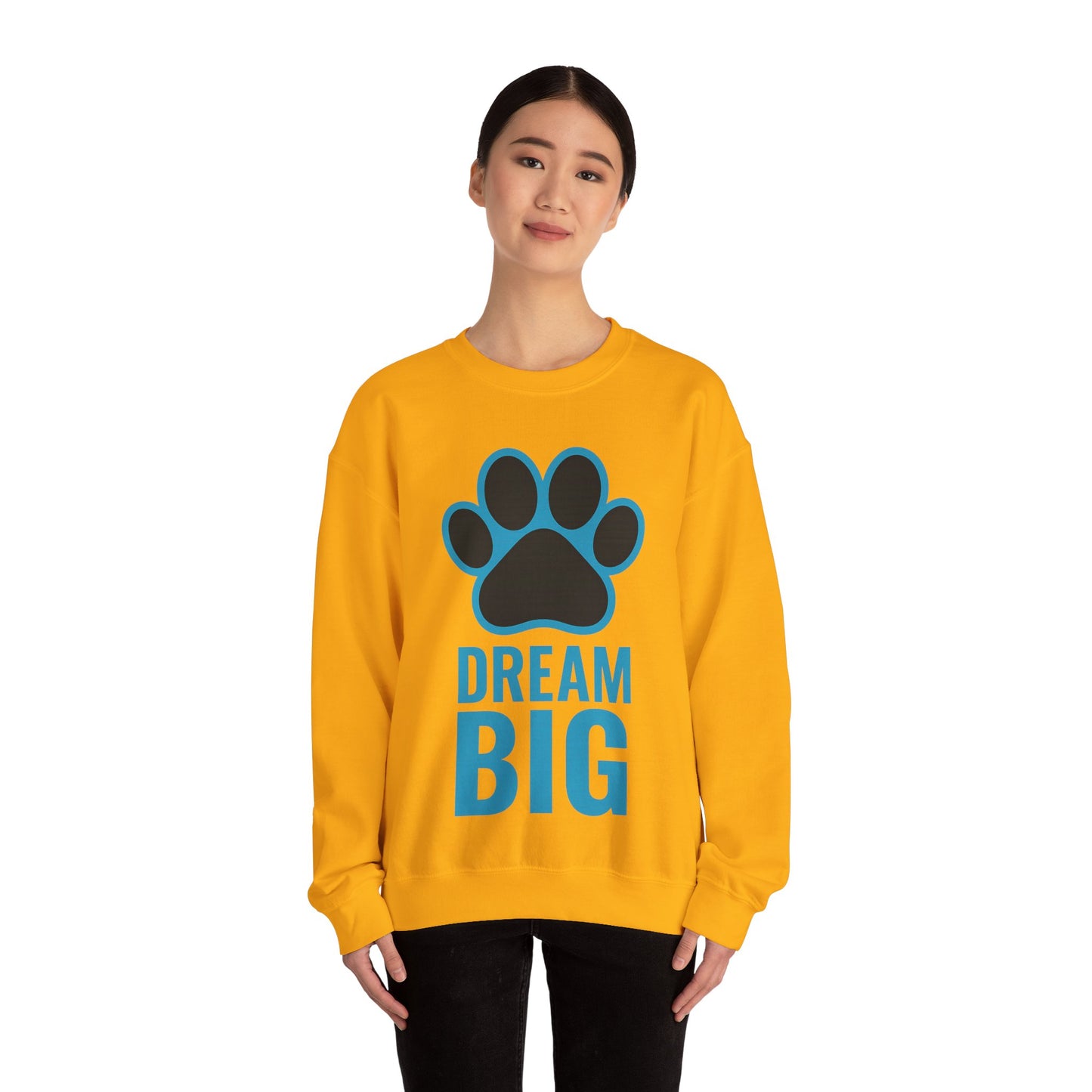 Dream Big Pet-Themed Unisex Crewneck Sweatshirt, Cozy Gift for Animal Lovers, Casual Wear, Dog Mom Gift, Birthday Gift, Comfortable Apparel