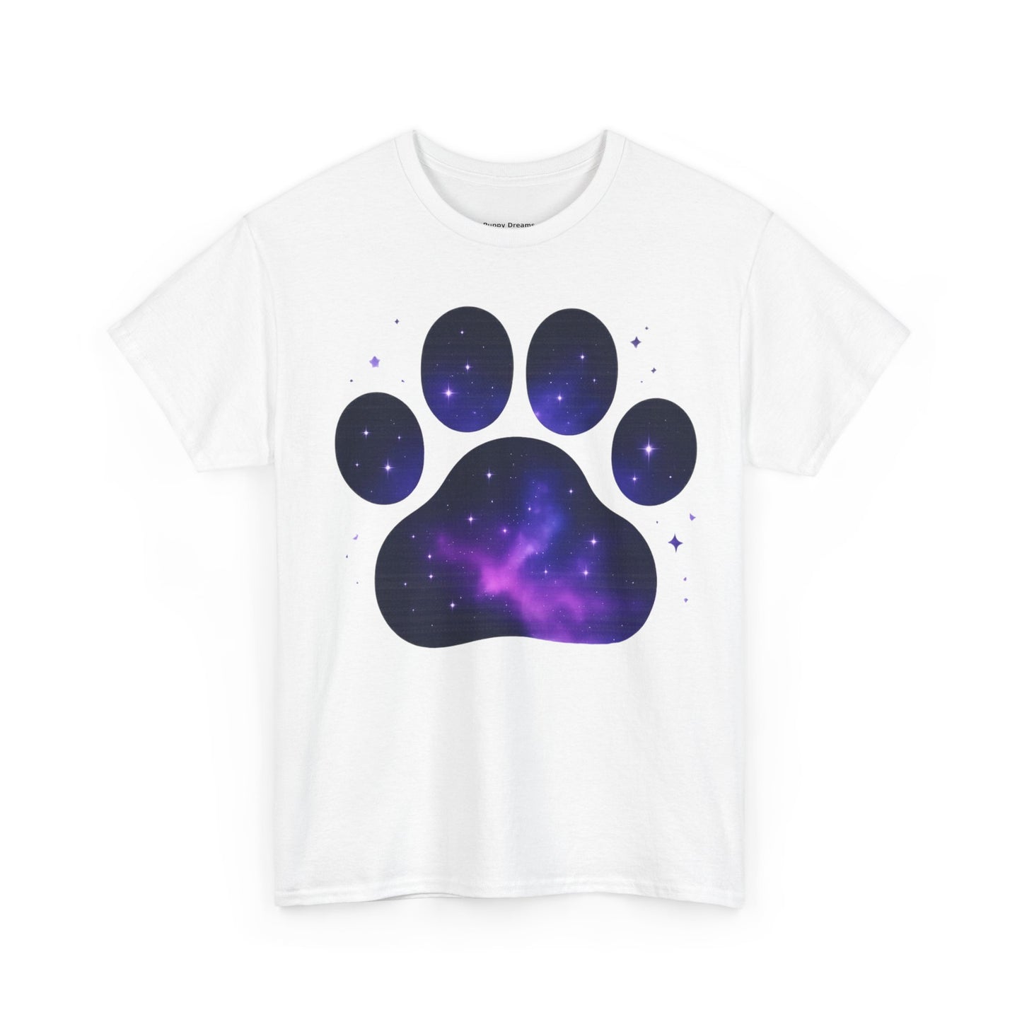 Cosmic Pet Paw Print Tee | Unisex T-Shirt for Animal Lovers, Galaxy Print, Dog & Cat Tees, Gift for Pet Owners, Space Theme Shirt
