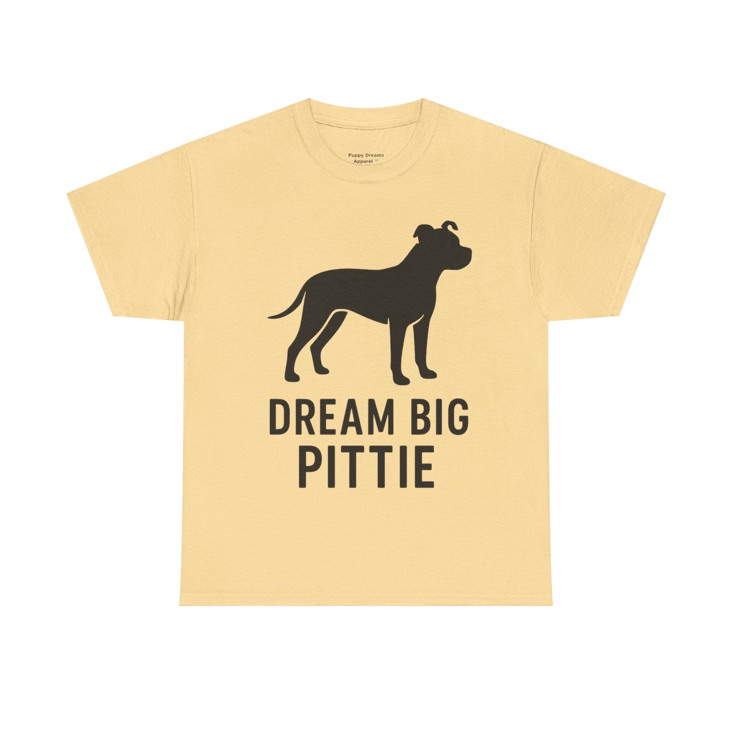 Unisex Heavy Cotton Tee with 'Dream Big Pittie' Design, Pet Lover Shirt, Gifts for Dog Owners, Animal Rescue Apparel, Dog Mom Gift