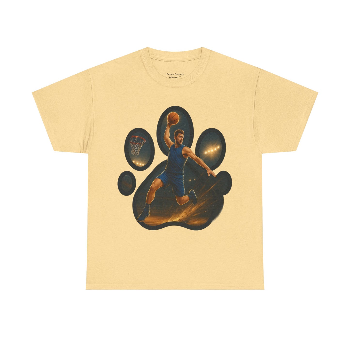 Paw Print Sports Tee | Unisex Heavy Cotton T-Shirt, Animal Lover Gift, Athletes Apparel, Cool Gym Wear, Unique Pet Lover Gift